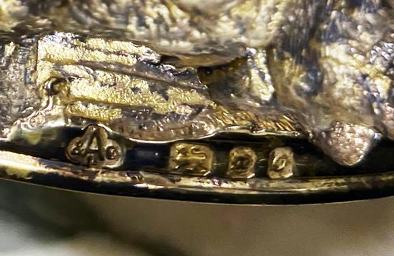 Paar Asprey's Massivsilber und vergoldete Kandelaber (20. Jahrhundert) im Angebot