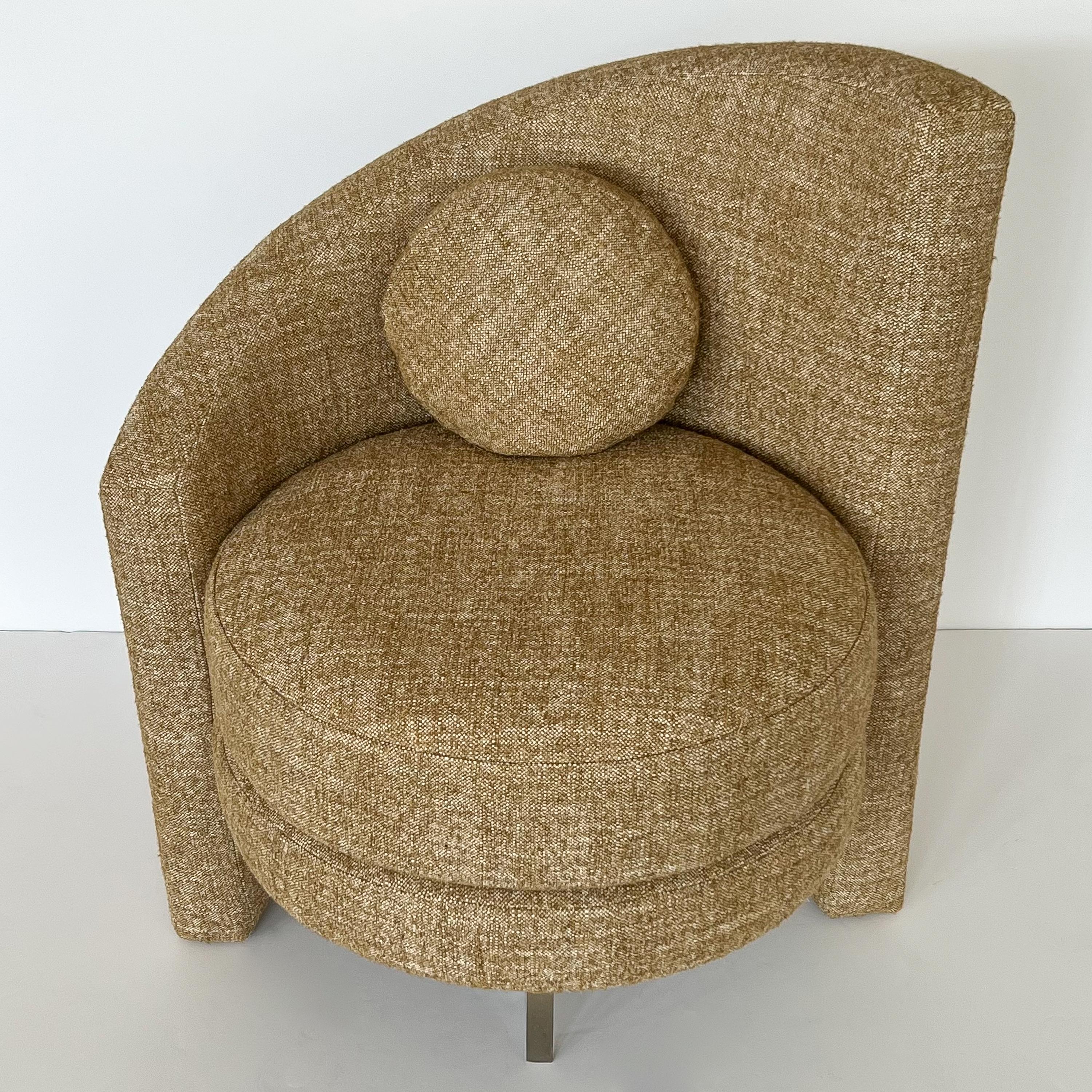 Pair Asymmetrical Postmodern Lounge Chairs 3