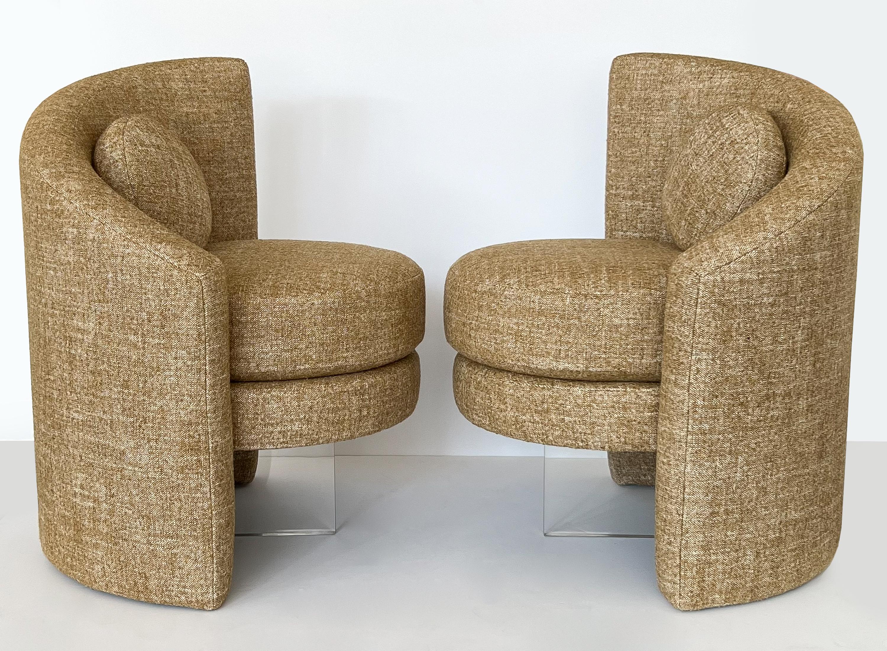 Pair Asymmetrical Postmodern Lounge Chairs In Excellent Condition In Chicago, IL