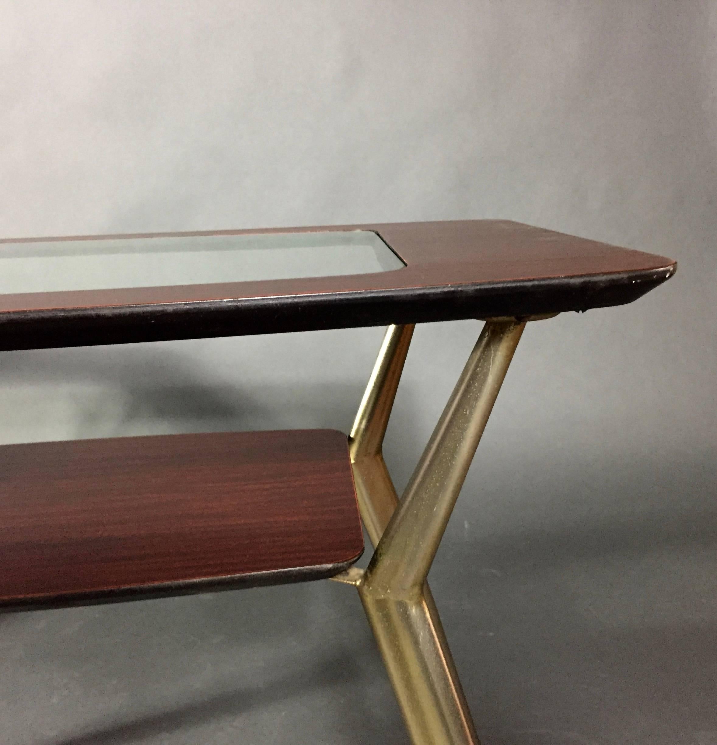 Pair of Atomic Metal and Glass Side Tables, USA, 1970 In Good Condition For Sale In Hudson, NY