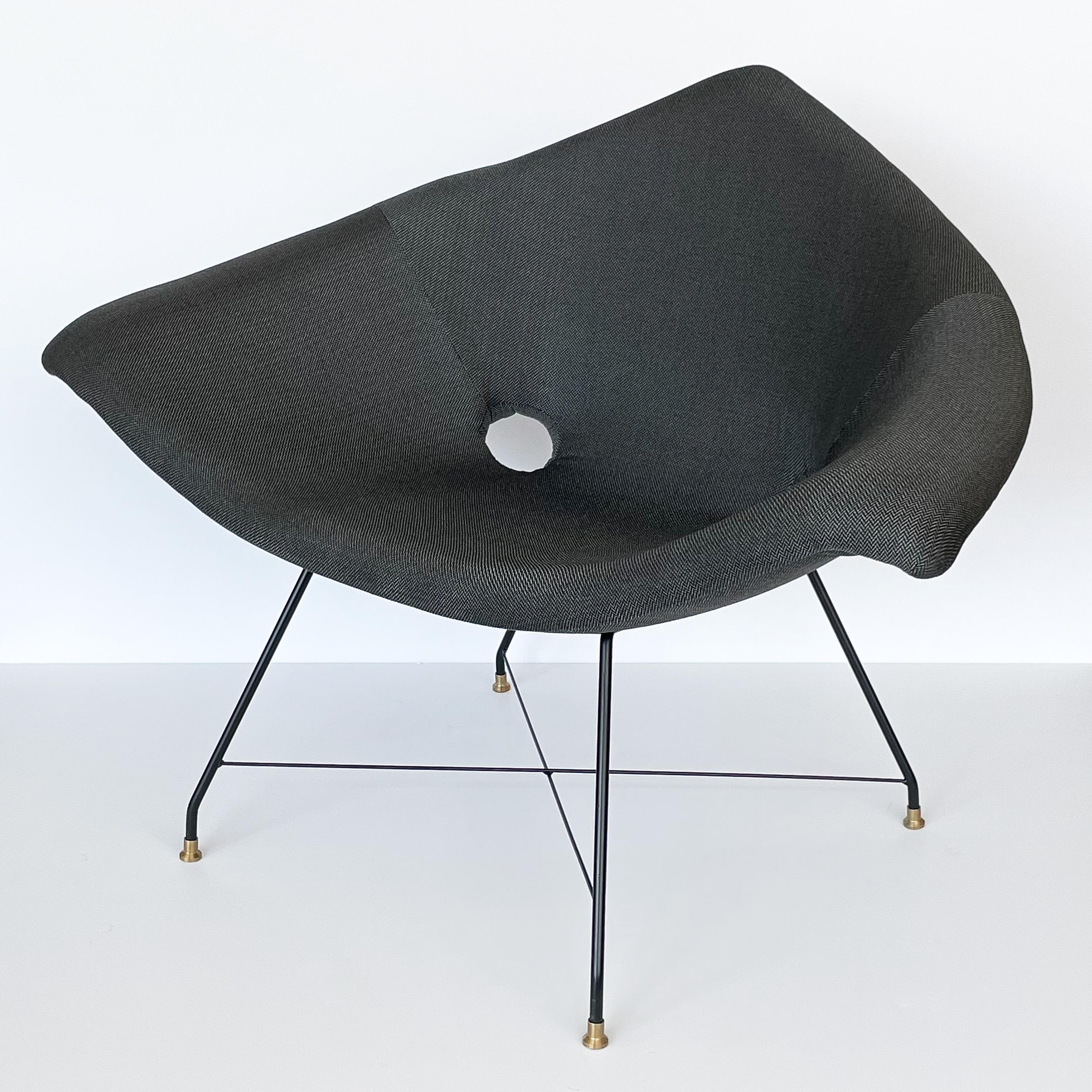 Fabric Pair of Augusto Bozzi Cosmos Lounge Chairs for Saporiti