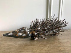 Pair of Australian Aboriginal Wood Sculpture Echidna