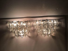 Pair of lovely Austrian Tiered Crystal Glass Sconces