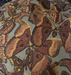 Pair Austrian Biedermeier Fruitwood & Ebonized Armchairs, Embroidered Upholstery