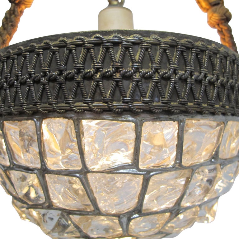 Pair Of Austrian Glass Chunky Jewel Chandelier Light Fixtures Circa Pair Of Austrian Glass Chunky Jewel Chandelier Light Fixtures Circa 1920 In Excellent Condition For