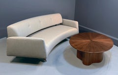 Pair available Vladimir Kagan for Grosfeld House rare four-seat curved sofa