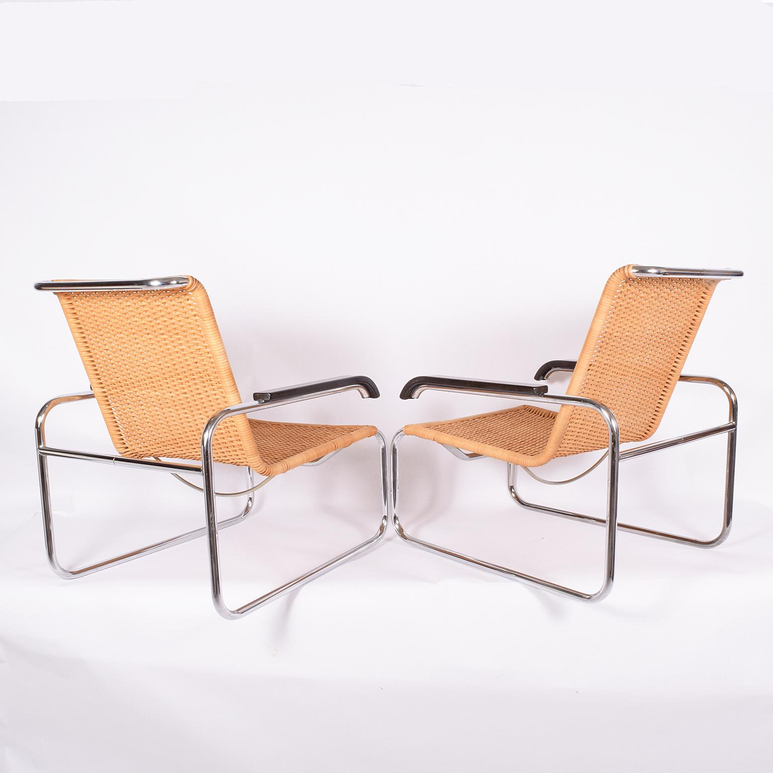 Bauhaus Pair of B35 Marcel Breuer Easy Chairs