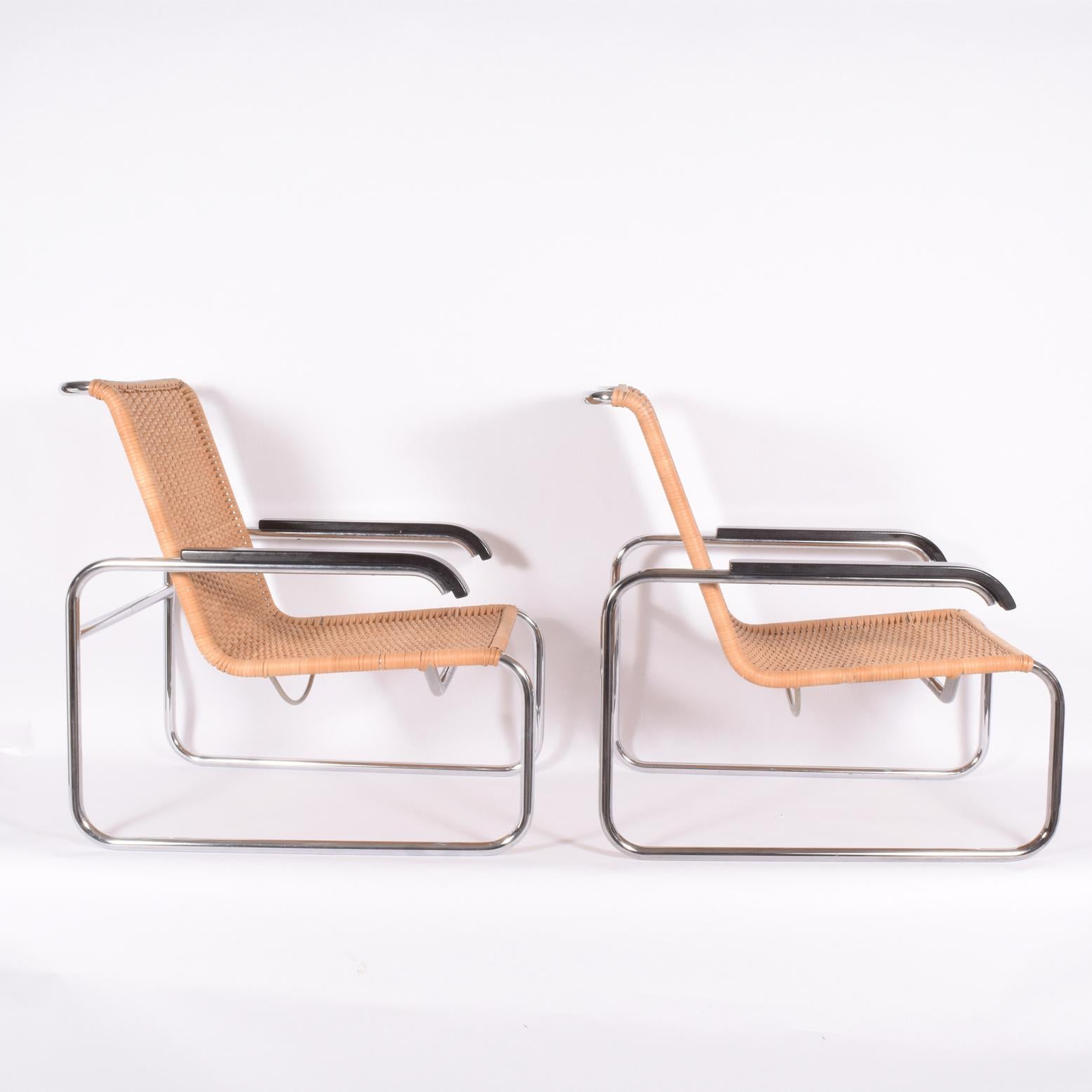 German Pair of B35 Marcel Breuer Easy Chairs