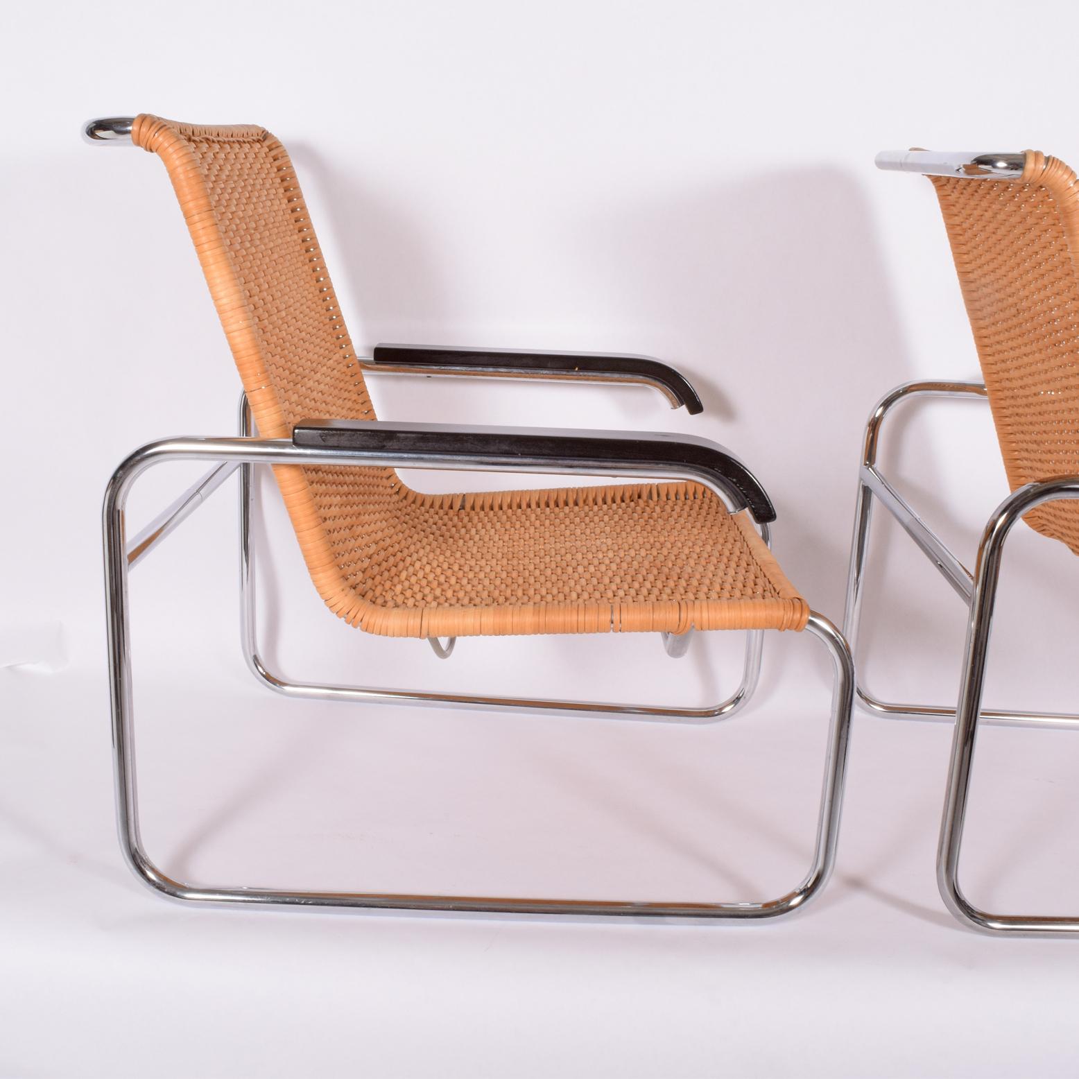 Mid-20th Century Pair of B35 Marcel Breuer Easy Chairs