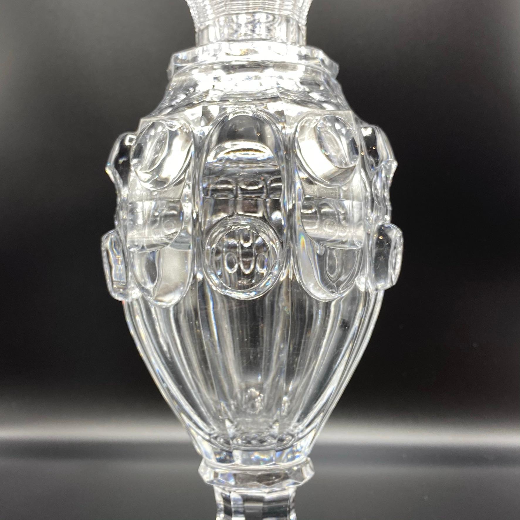 Pair of Baccarat Attributed Cut Crystal Vases 2