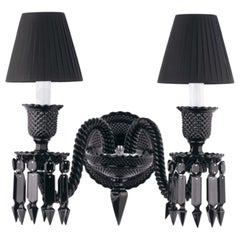 Pair Baccarat Black Crystal Wall Lights Designed by Philippe Starck