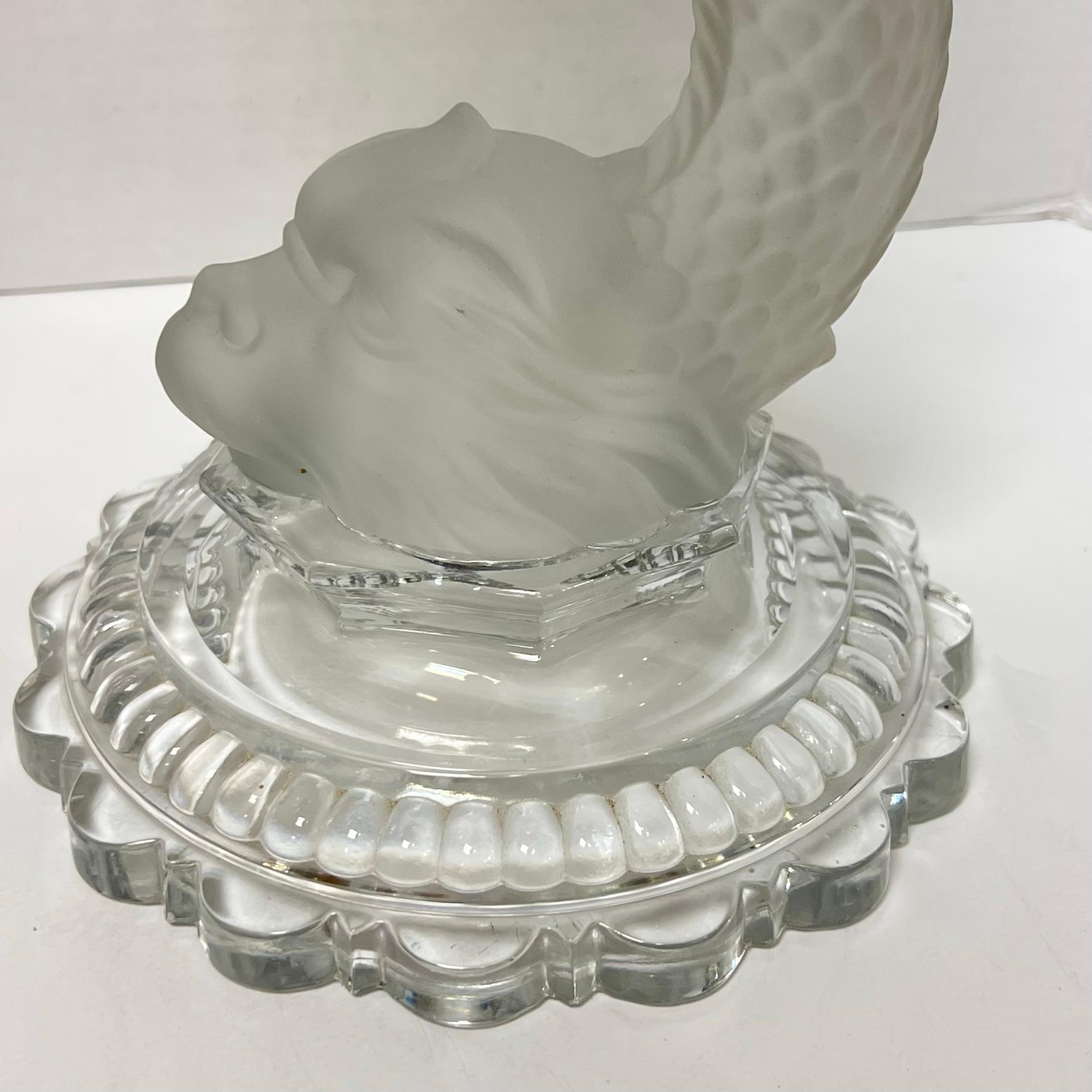 Pair Baccarat Dolphin Form Crystal Glass Candle Holders For Sale 1