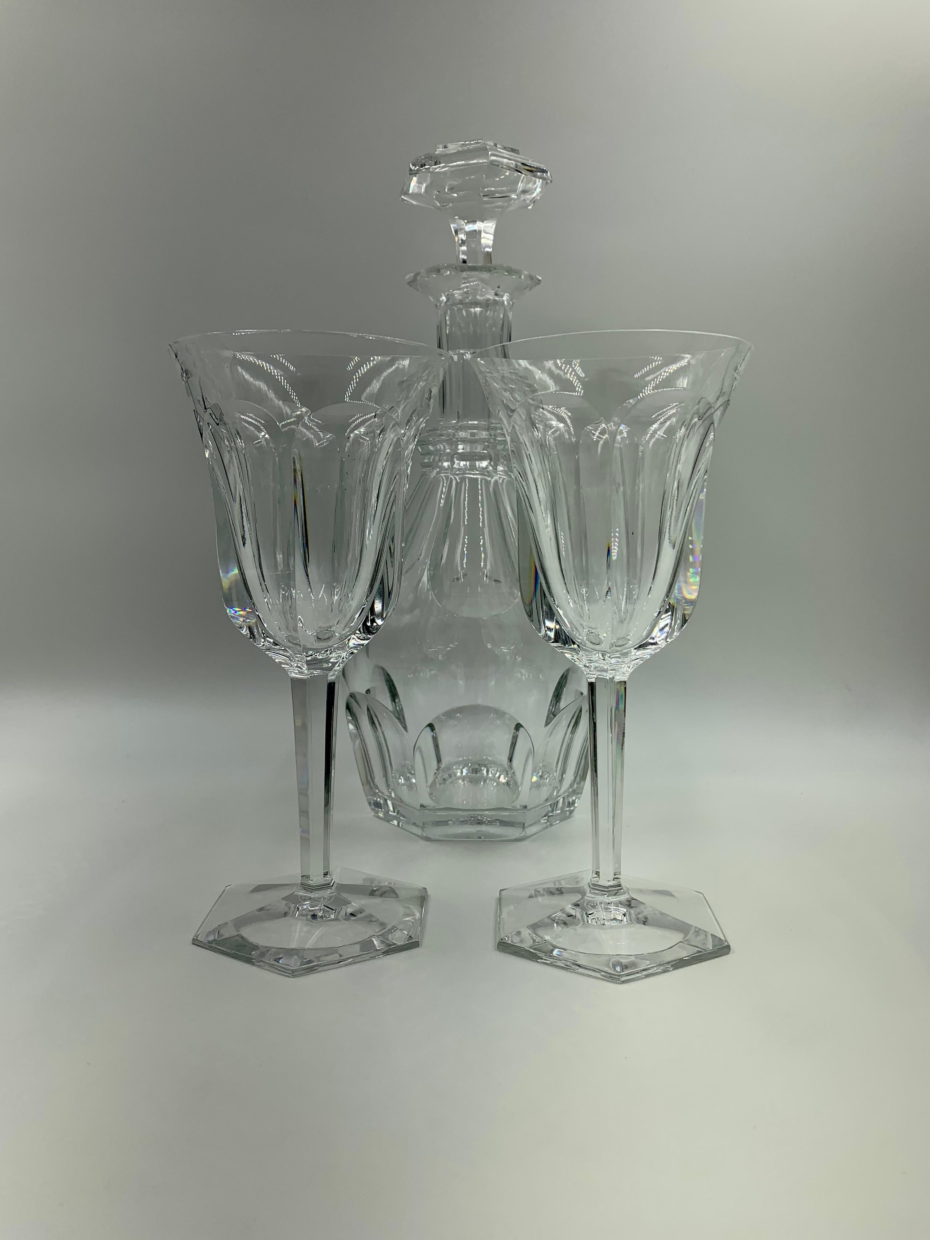 Empire Pair Baccarat Malmaison Large Wine Glasses