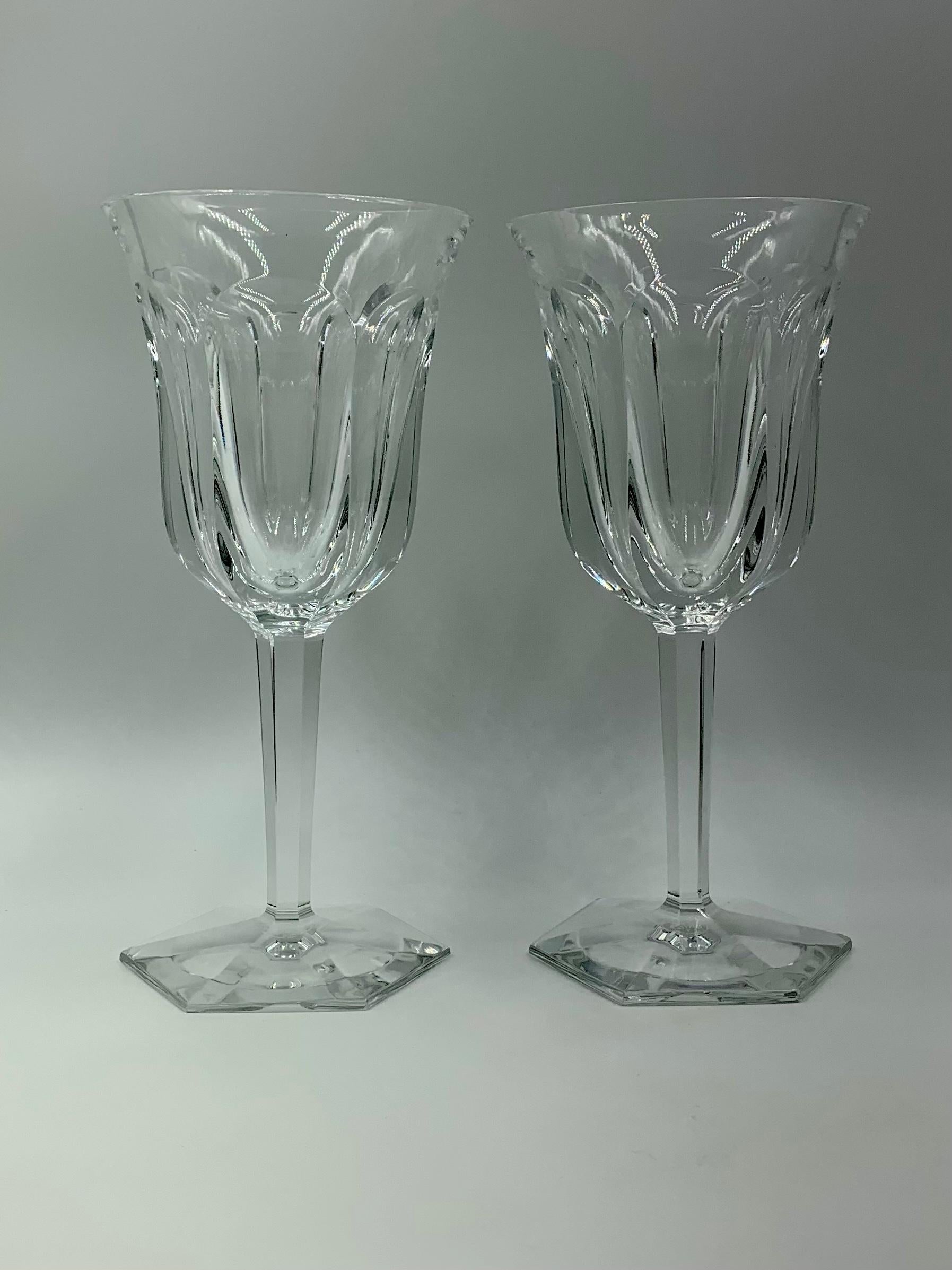 Pair Baccarat Malmaison Large Wine Glasses 1