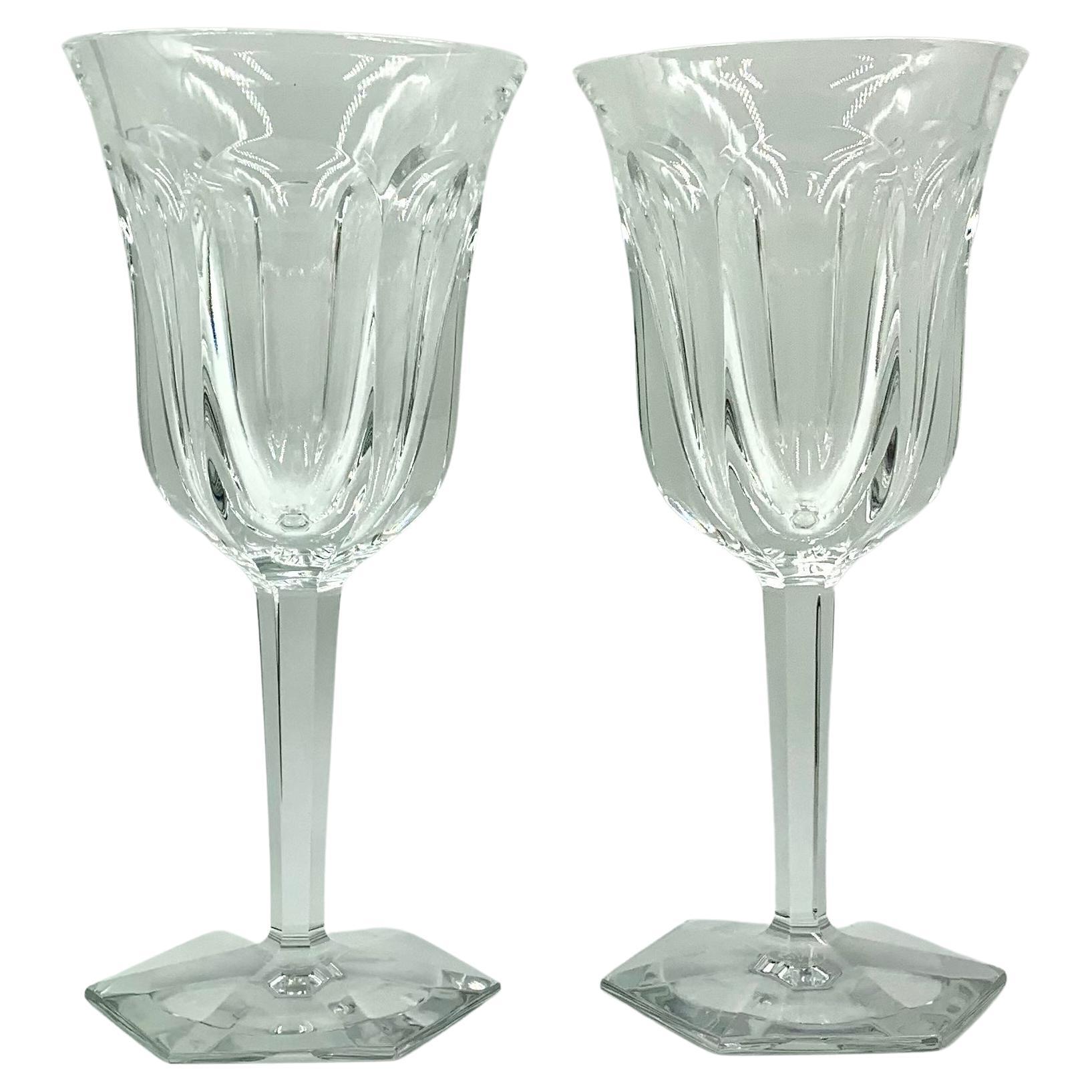 Pair Baccarat Malmaison Large Wine Glasses