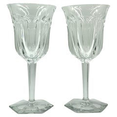 Vintage Pair Baccarat Malmaison Large Wine Glasses
