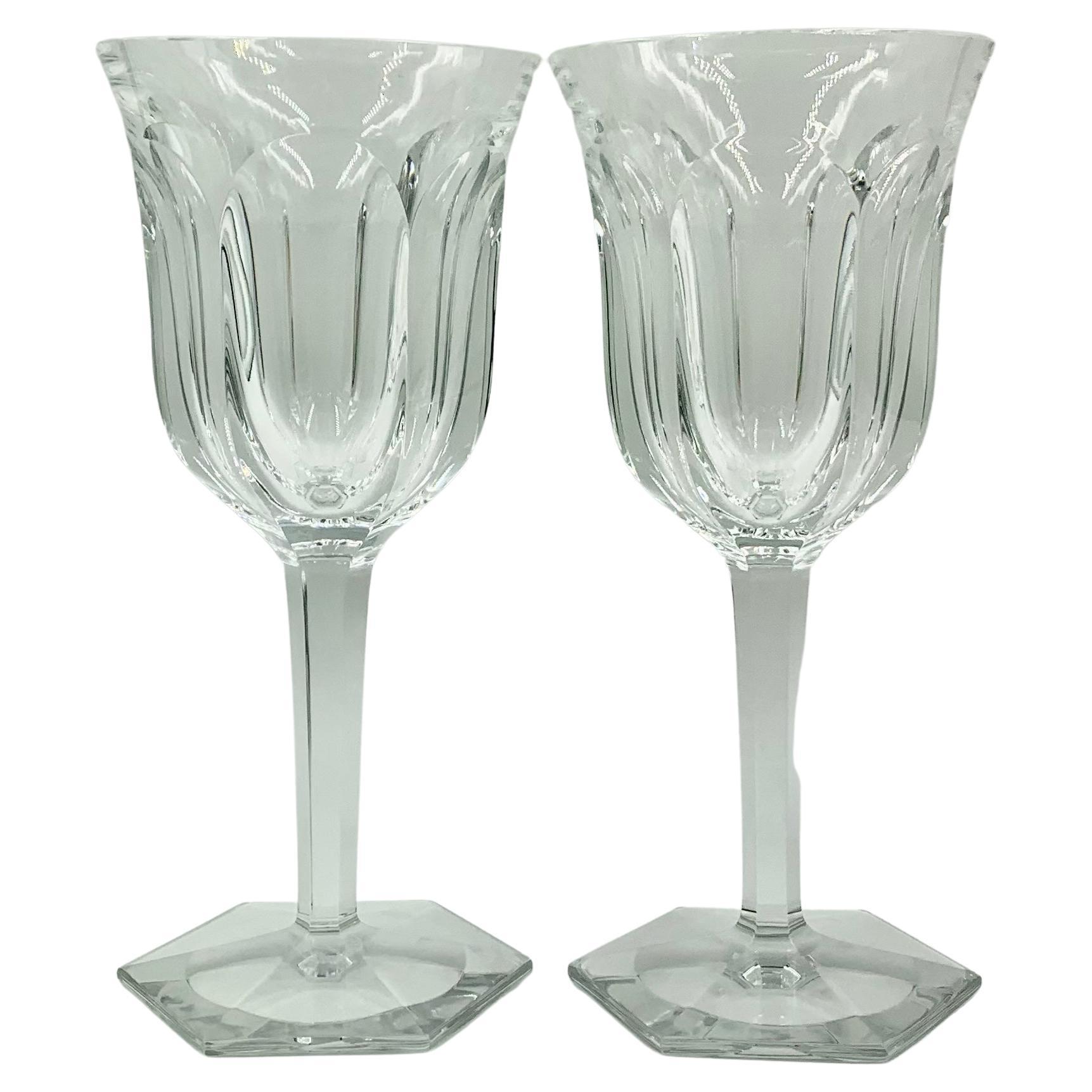 Pair Baccarat Malmaison Wine Glasses