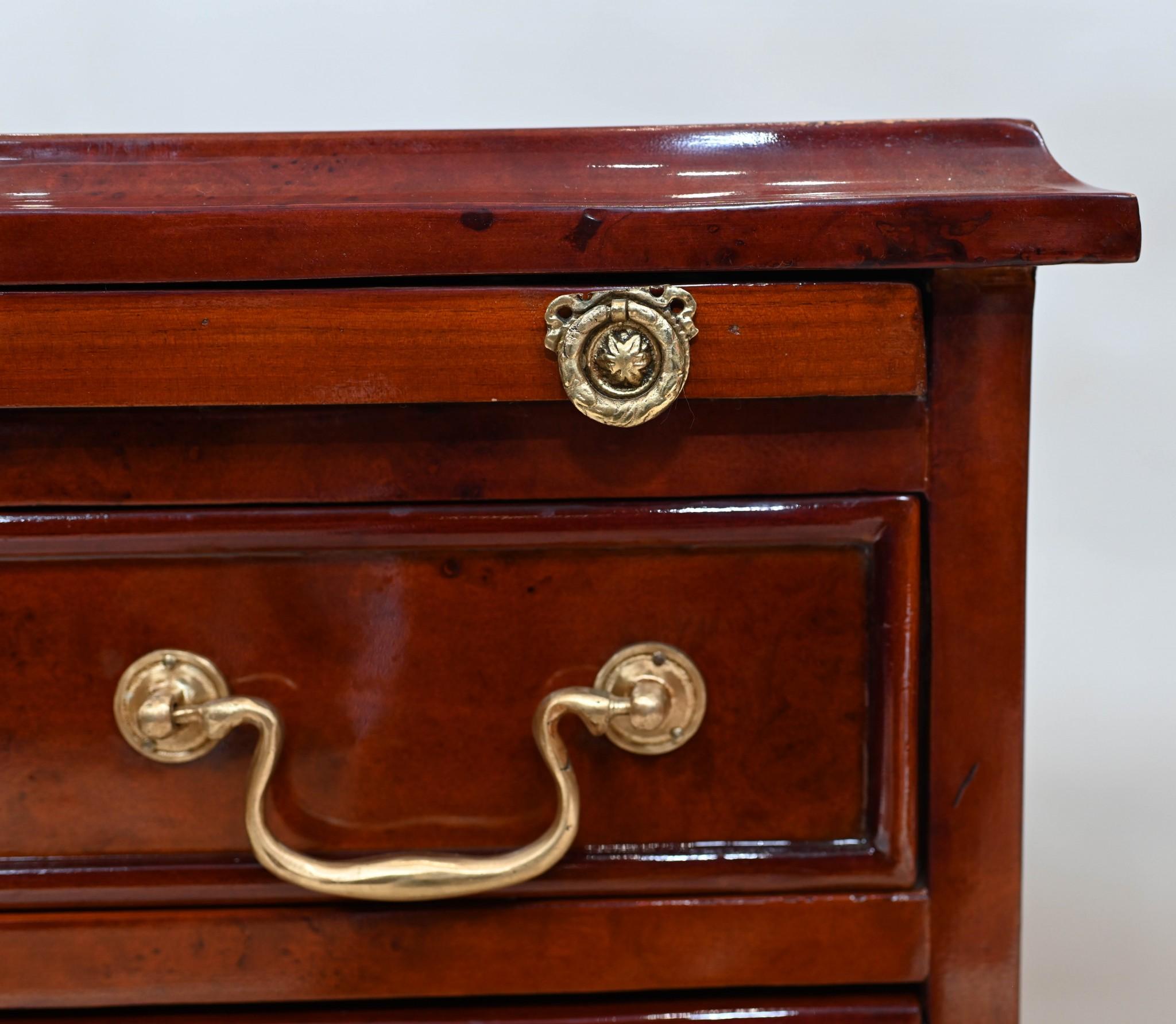 Pair Bachelor Chests Walnut Bedside Cabinets Drawers For Sale 2
