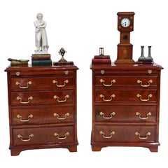 Pair Bachelor Chests Walnut Bedside Cabinets Drawers