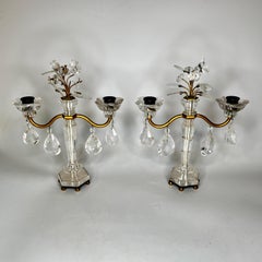Pair Bagues Rock Crystal Candelabra