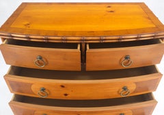 Pair Baker Bow Front Faux Bamboo 5 Drawers Ring Pulls Bachelor Chests Dresser