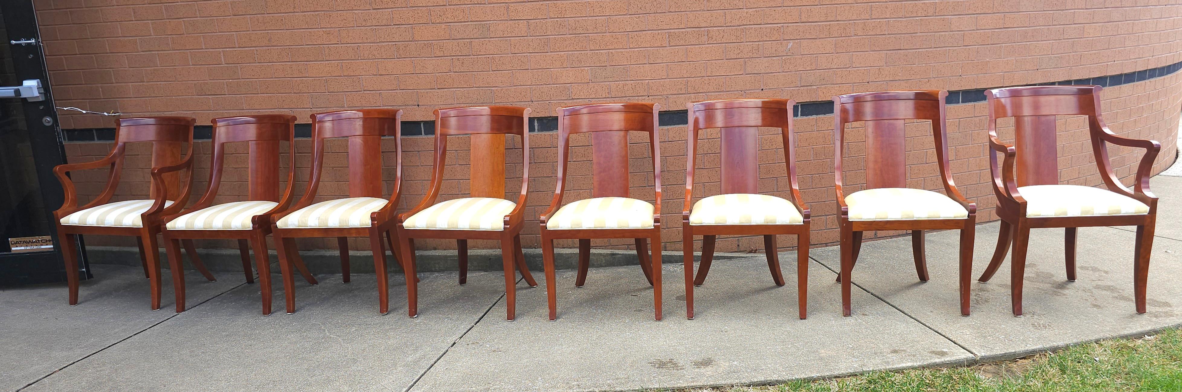 Pair Baker Furniture Beidermeier Klismos Style Cherry  Dining Chairs For Sale 3