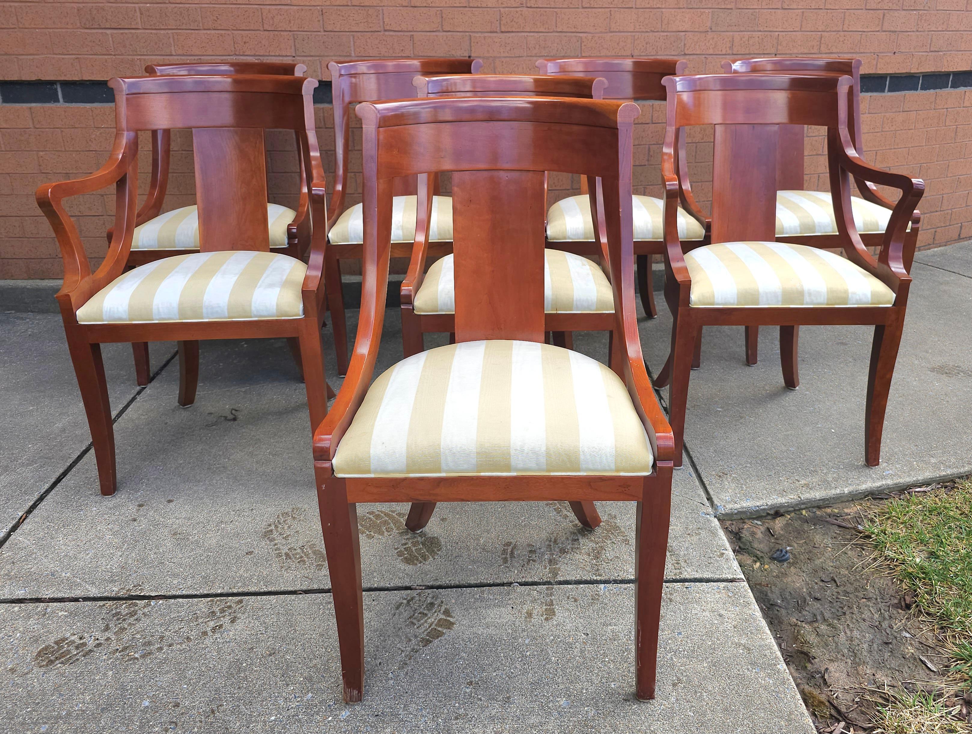 American Pair Baker Furniture Beidermeier Klismos Style Cherry  Dining Chairs For Sale