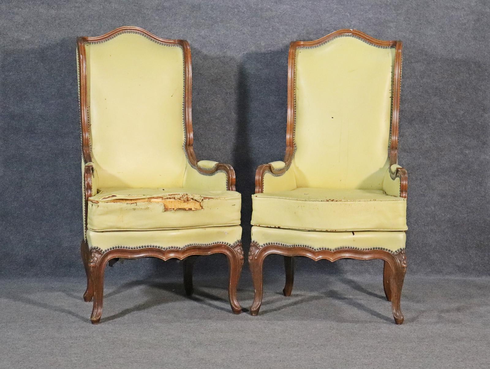 American Pair Baker Furniture Company French Louis XV Armchairs, Circa 1950s