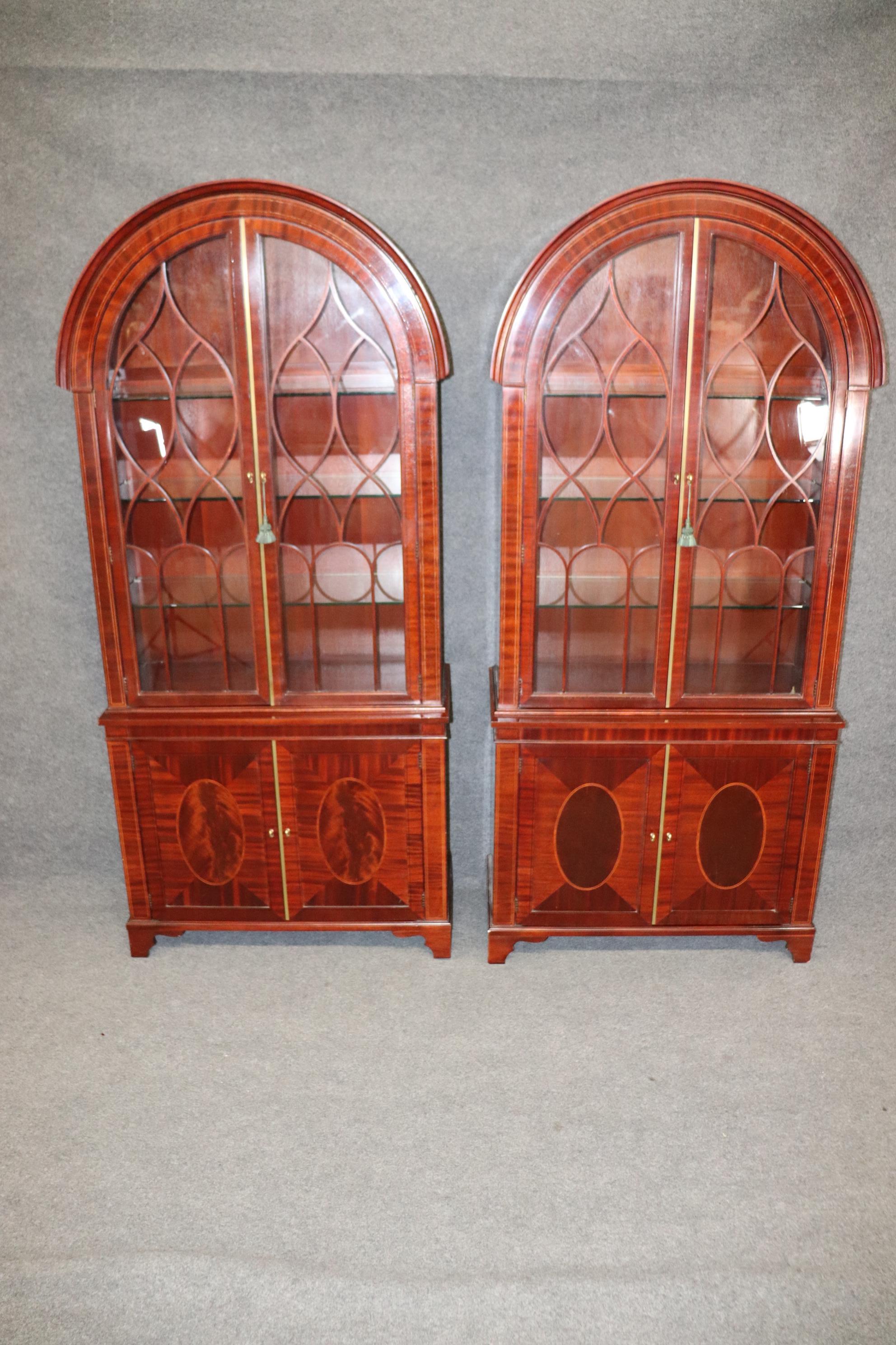 Unknown Pair Baker Historic Charleston Collection Georgian Mahogany China Cabinets 