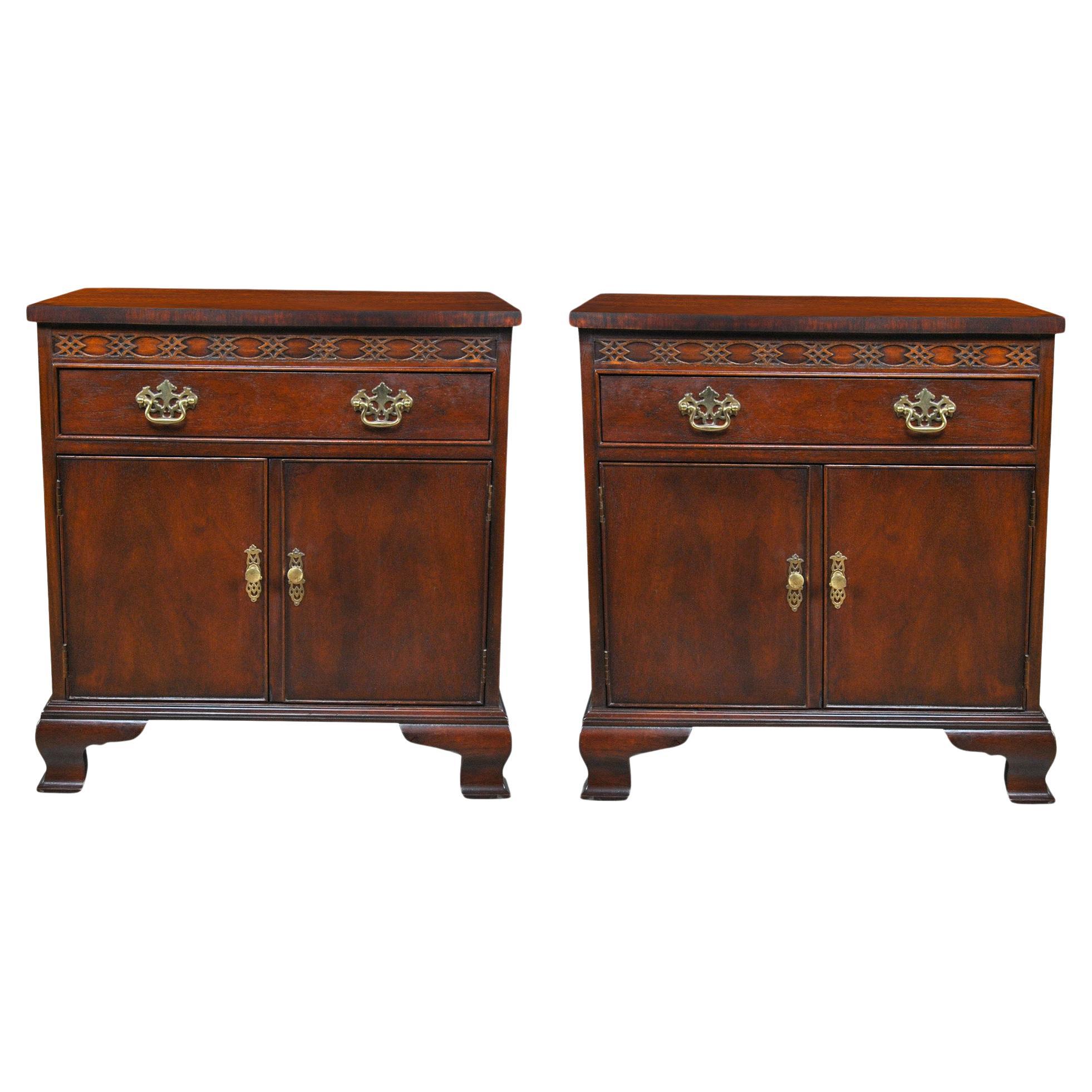 PAIR Baker Mahogany Night Stands For Sale