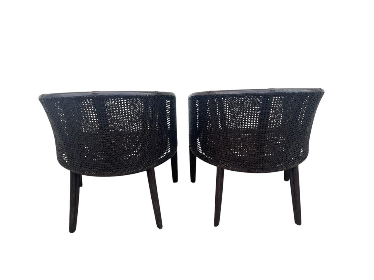 Organic Modern Pair Baker-McGuire Barrel Chairs For Sale