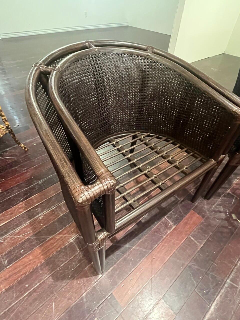American Pair Baker-McGuire Barrel Chairs For Sale