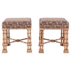 Pair Bamboo Aesthetic Stools