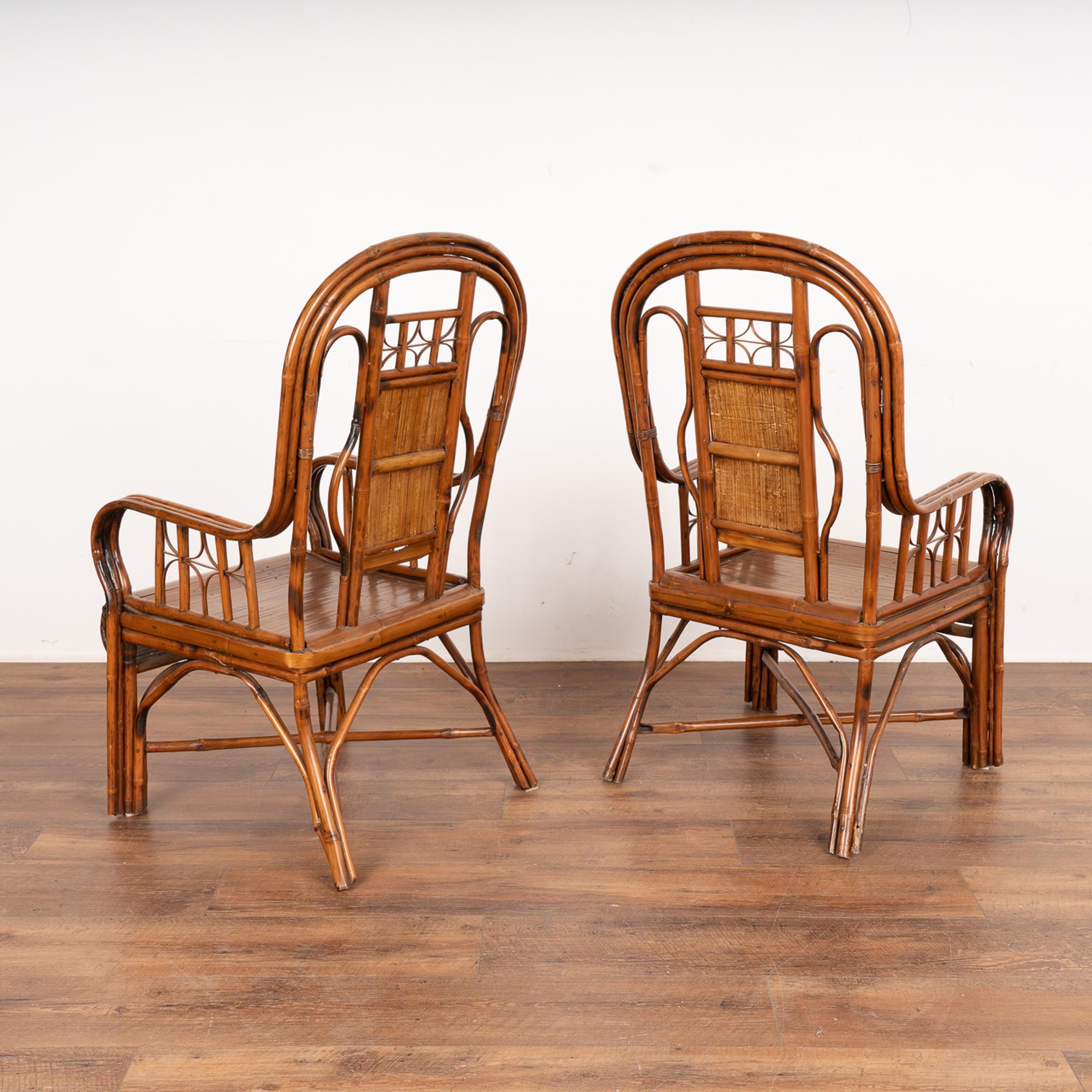 Pair, Bamboo Arm Chairs, China circa 1880 For Sale 5