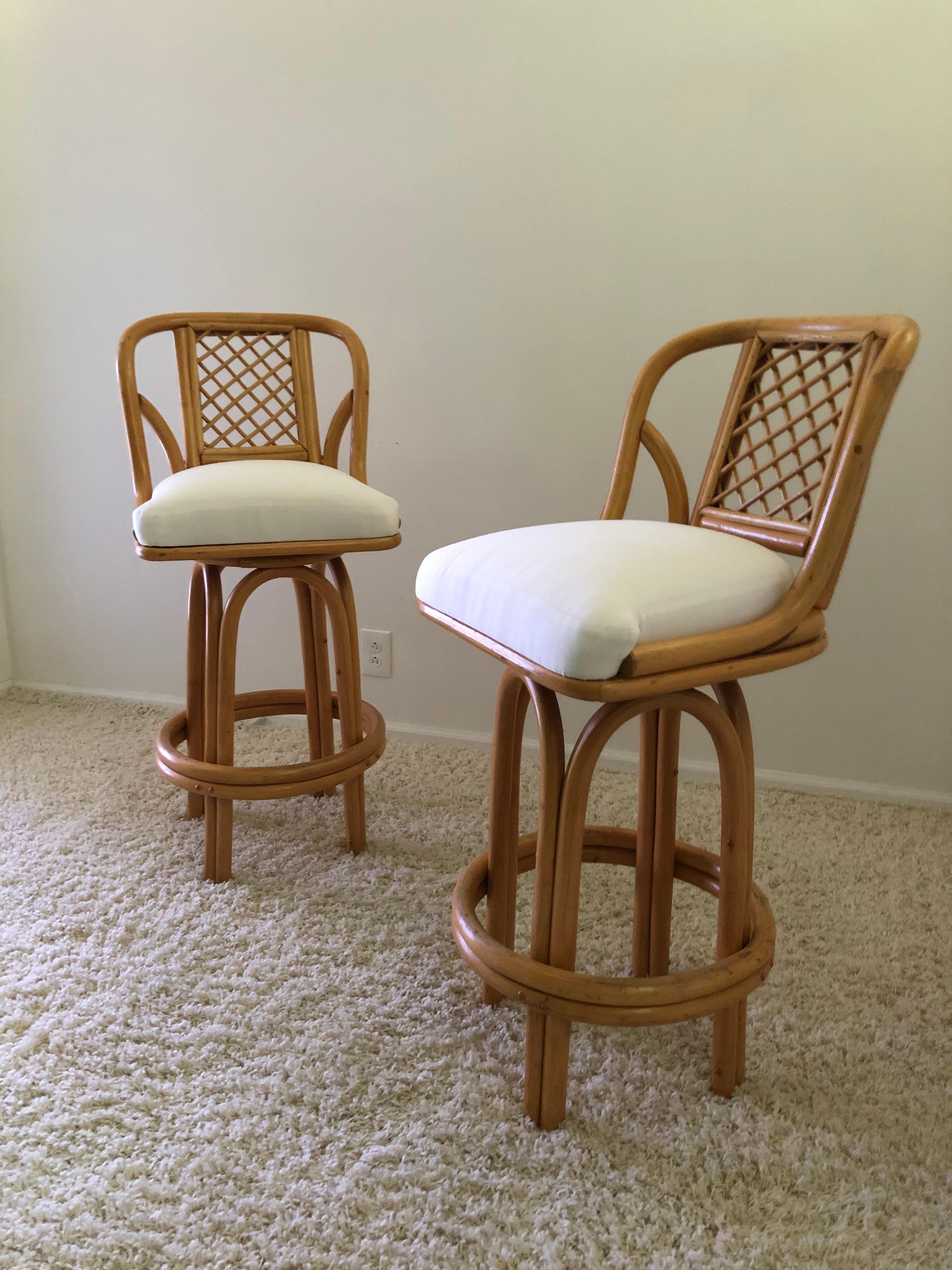 bamboo swivel bar stools