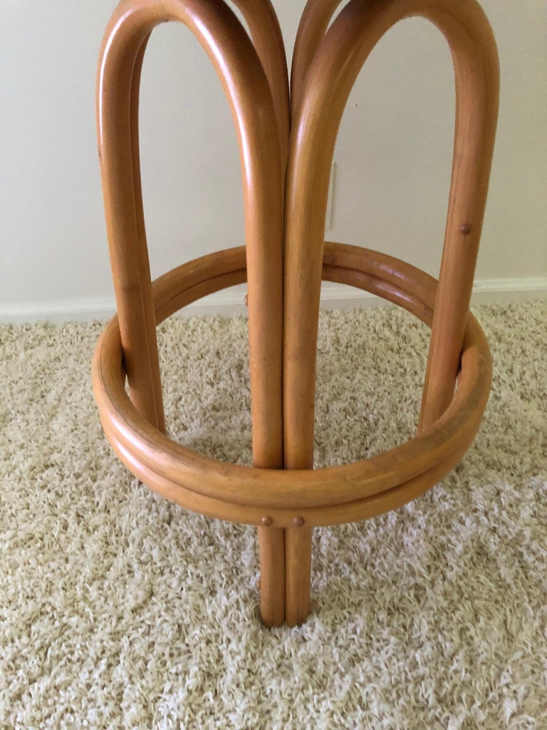 Pair Of Bamboo Tall Swivel Bar Stools Vintage Sunbrella Fabric For Sale At 1stdibs The tiki bar set includes two 29 h x 16 h x 16 d stools with an eight inch high back on the stools, and two tiki … pair of bamboo tall swivel bar stools vintage sunbrella fabric