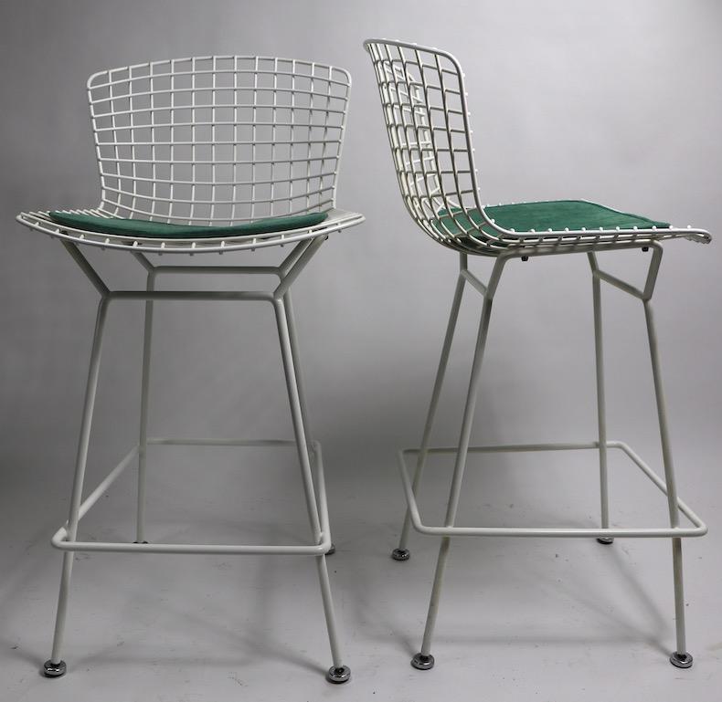 Mid-Century Modern Pair of Bar Counter Stools by Bertoia for Knoll