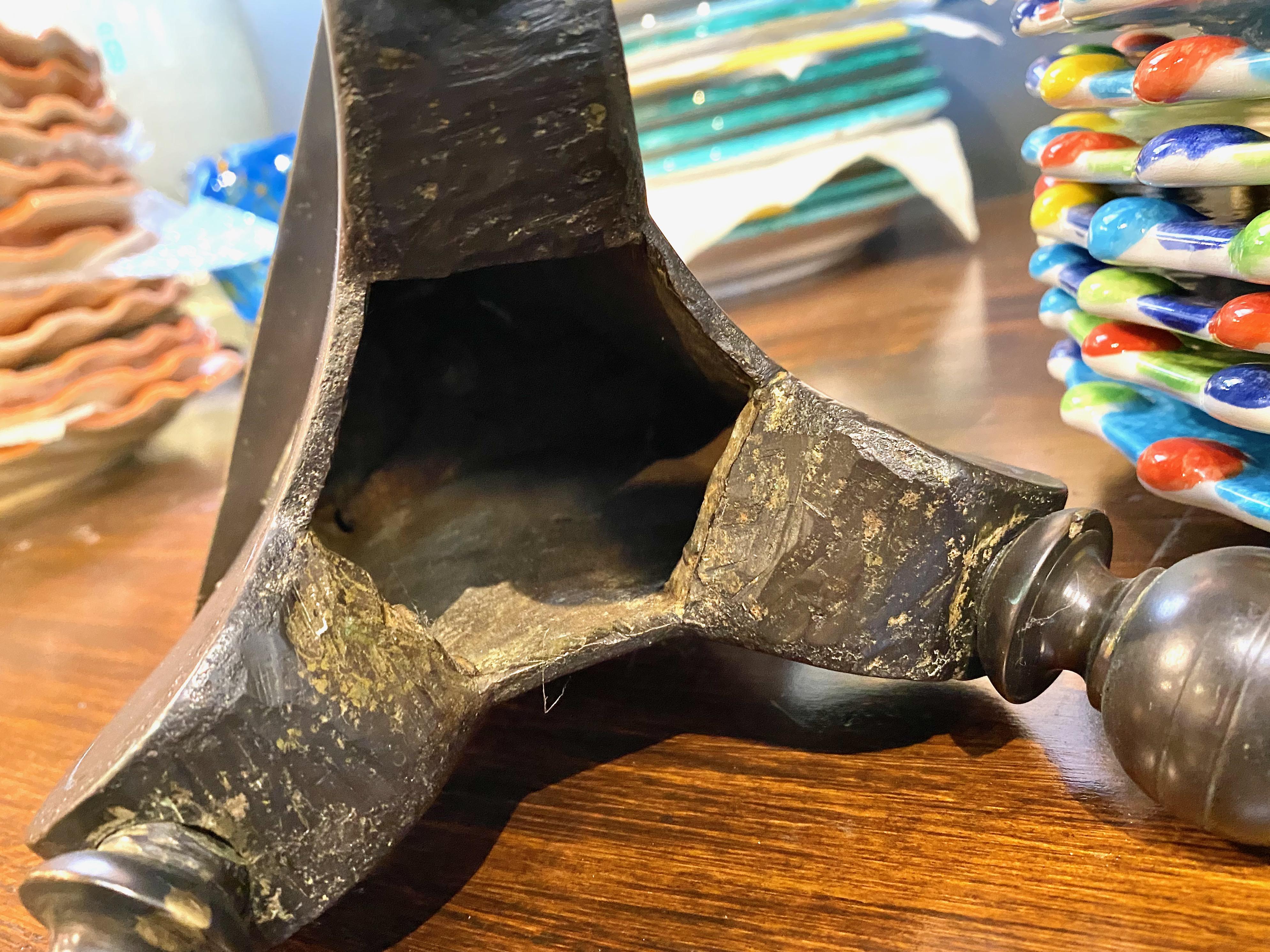 Pair Bronze 17th c. Candlesticks For Sale 3