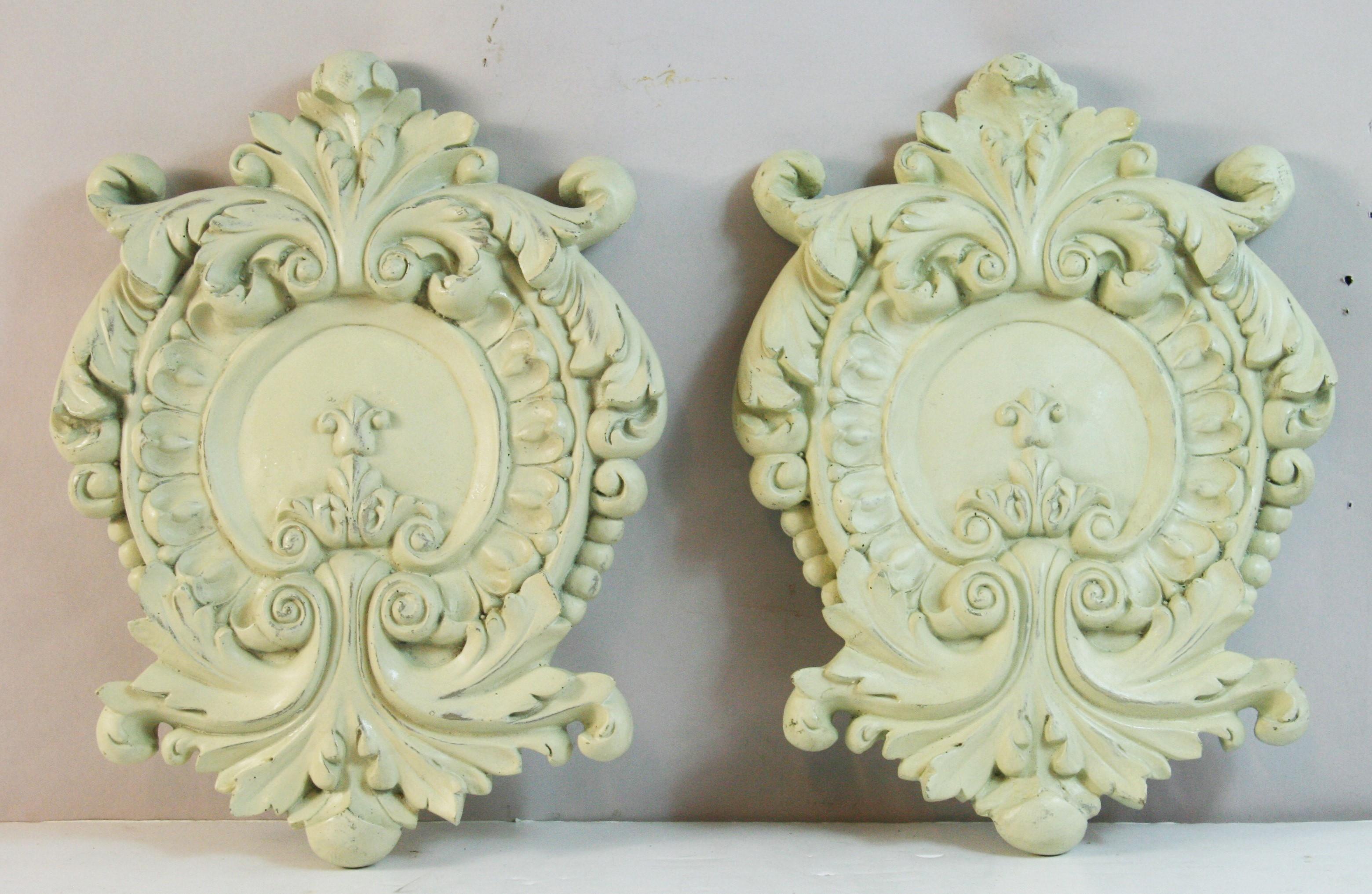 1819 Pair Baroque wall plaques