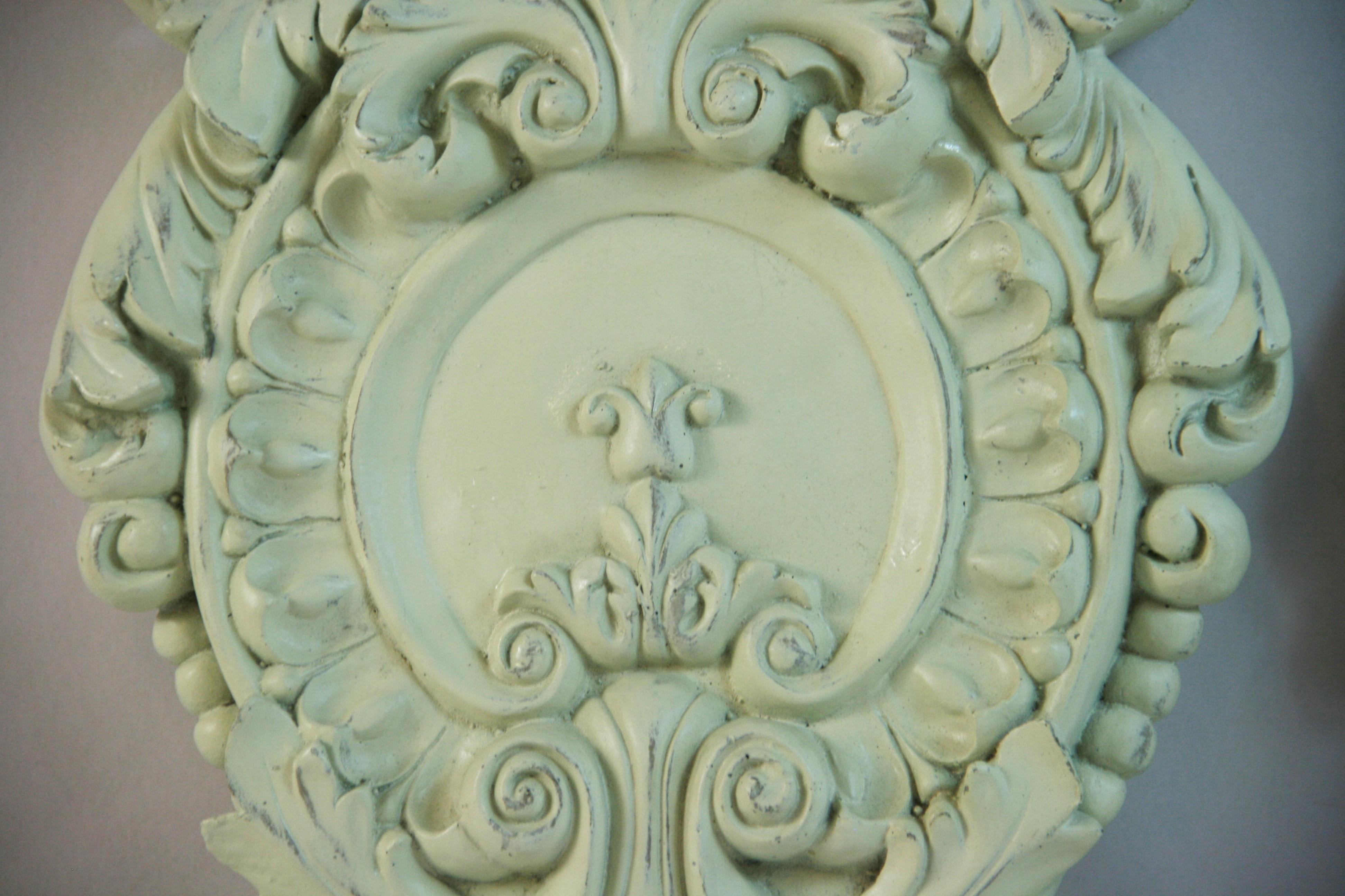 Resin Pair Baroque Wall Plaques For Sale