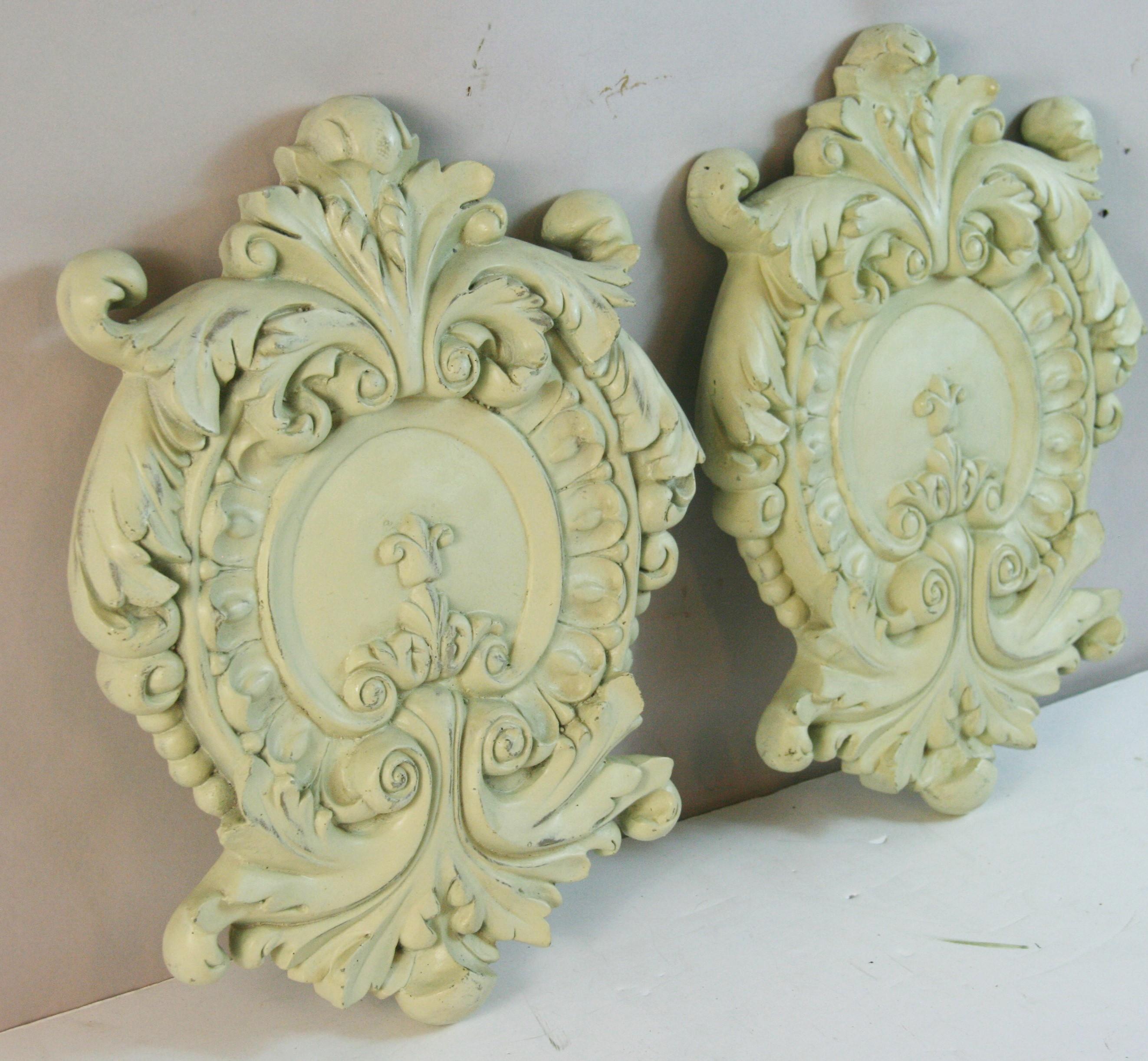 Pair Baroque Wall Plaques For Sale 2