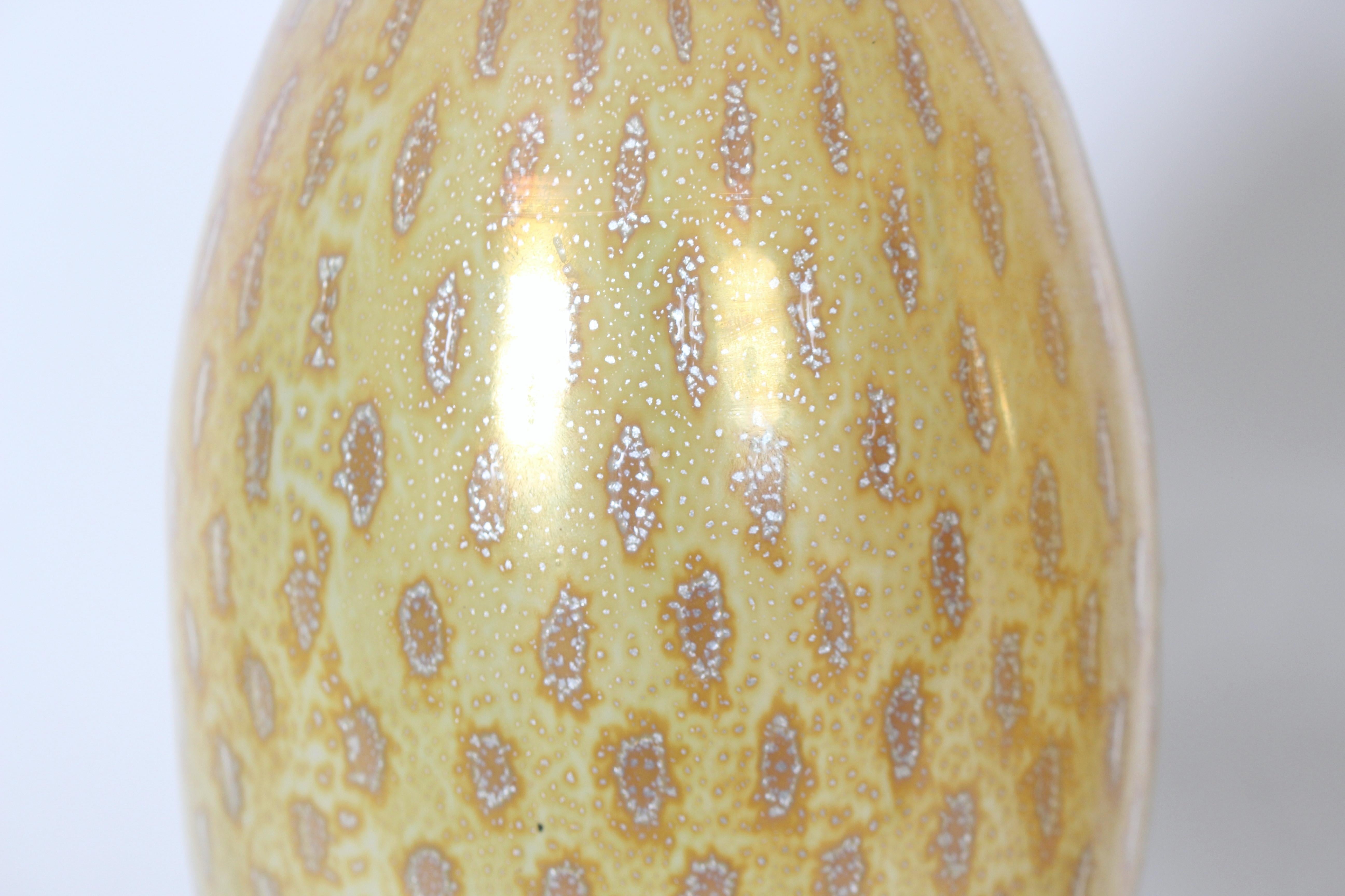 Pair Barovier et Toso Iridescent Yellow Murano Glass Table Lamps, 1950's For Sale 5