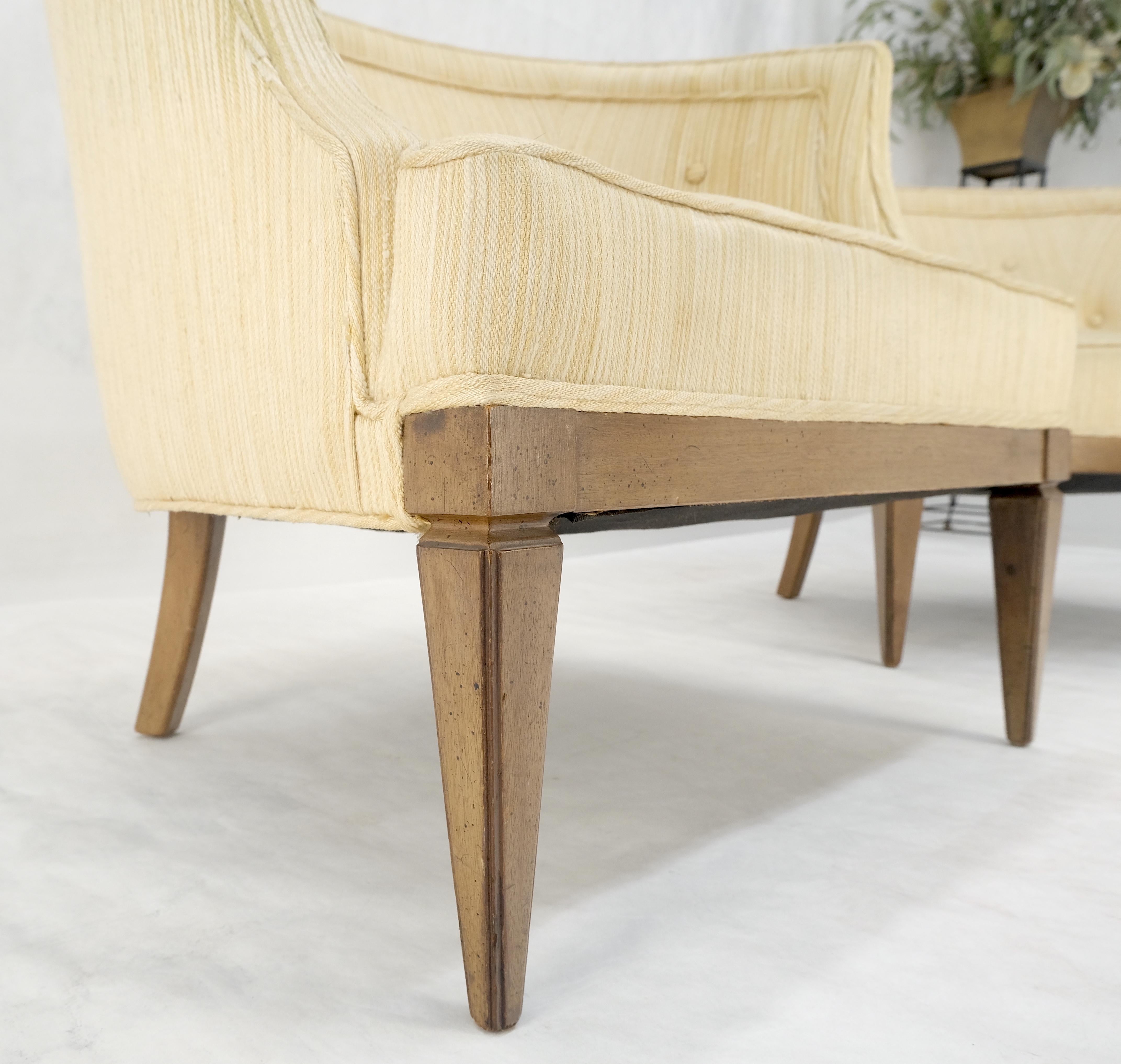 Coppia di sedie a sdraio con schienale a botte in misto lana a strisce stile Gibbings MINT in vendita 3