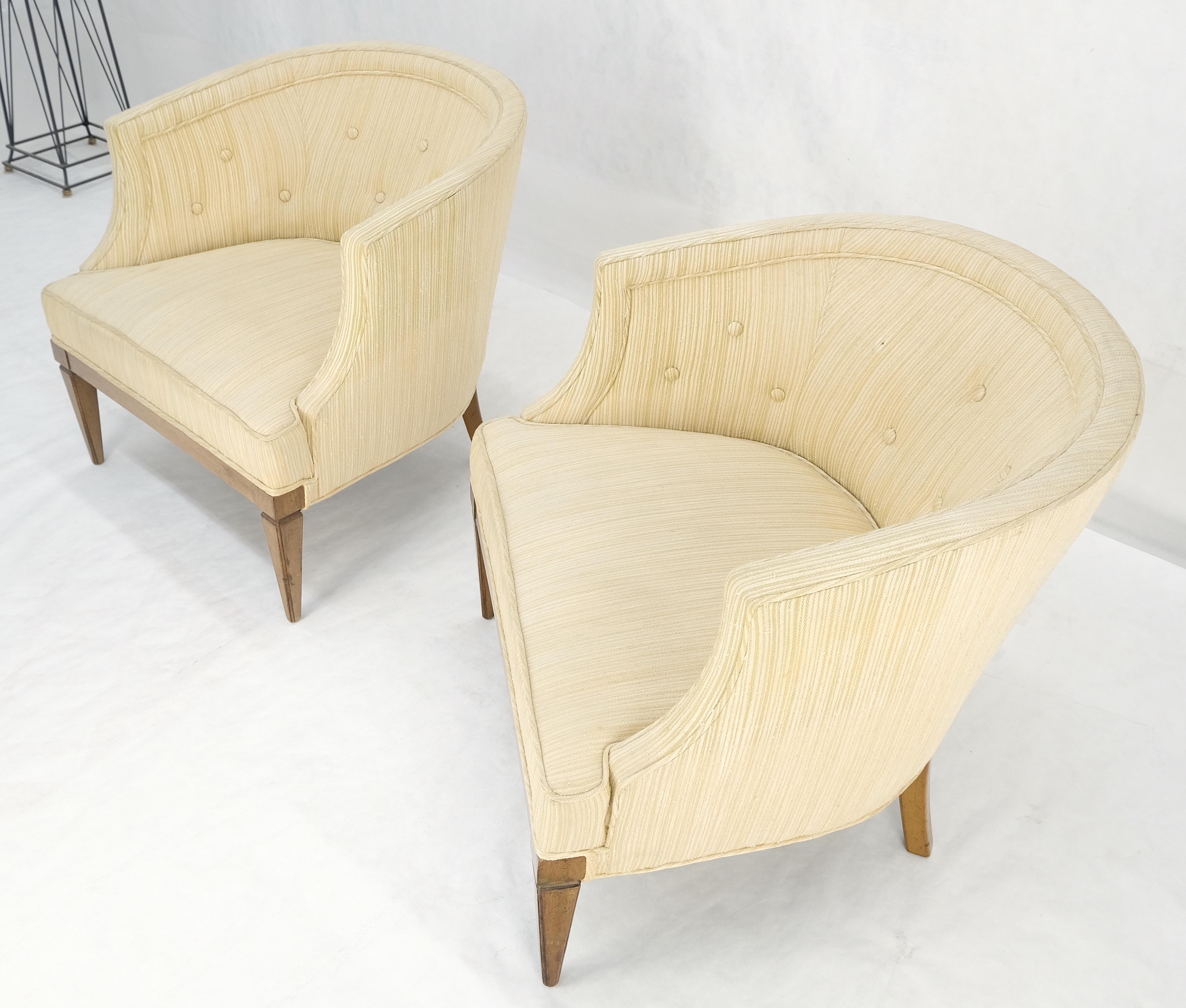 Coppia di sedie a sdraio con schienale a botte in misto lana a strisce stile Gibbings MINT in vendita 4