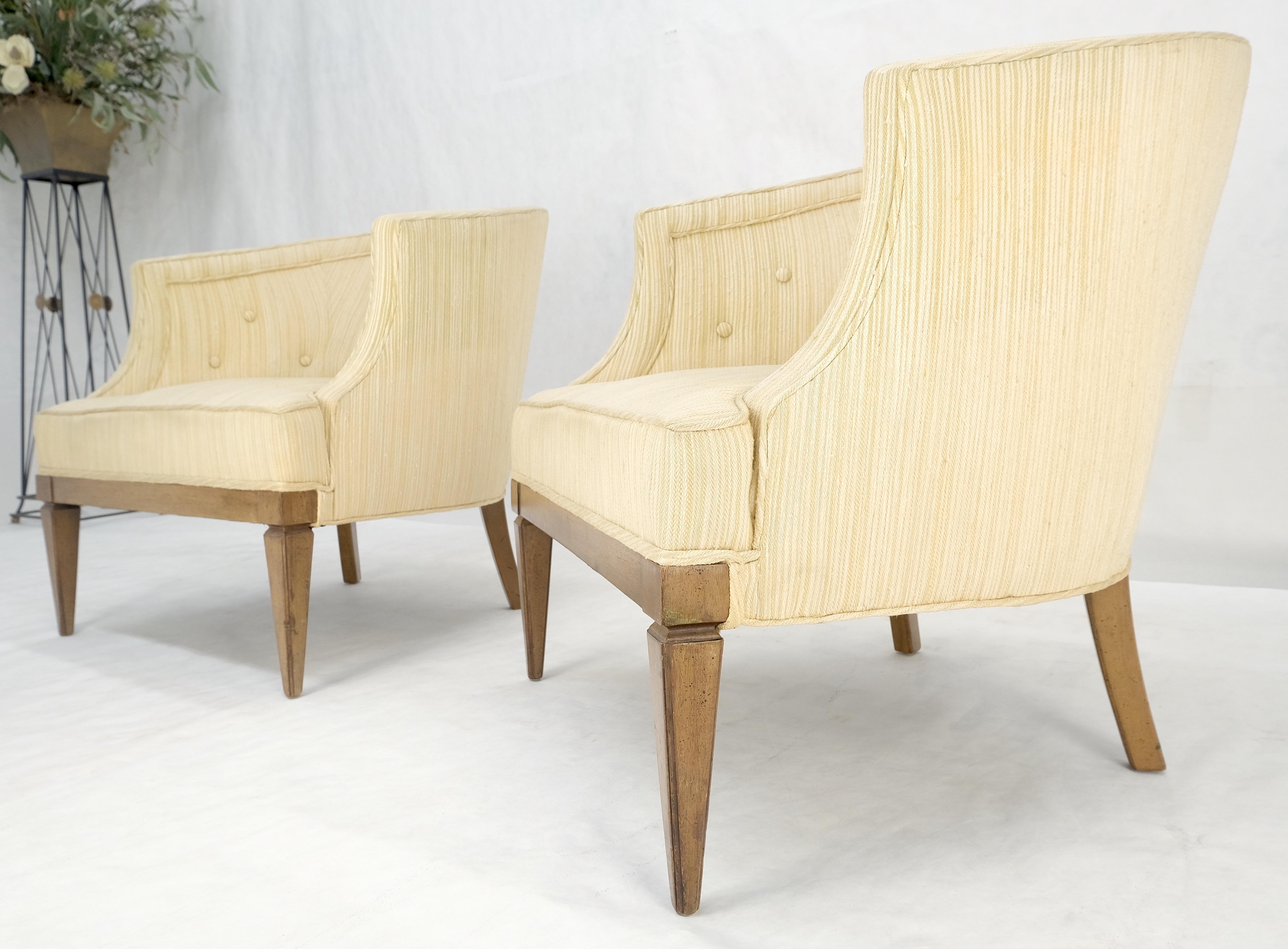 Coppia di sedie a sdraio con schienale a botte in misto lana a strisce stile Gibbings MINT in vendita 5