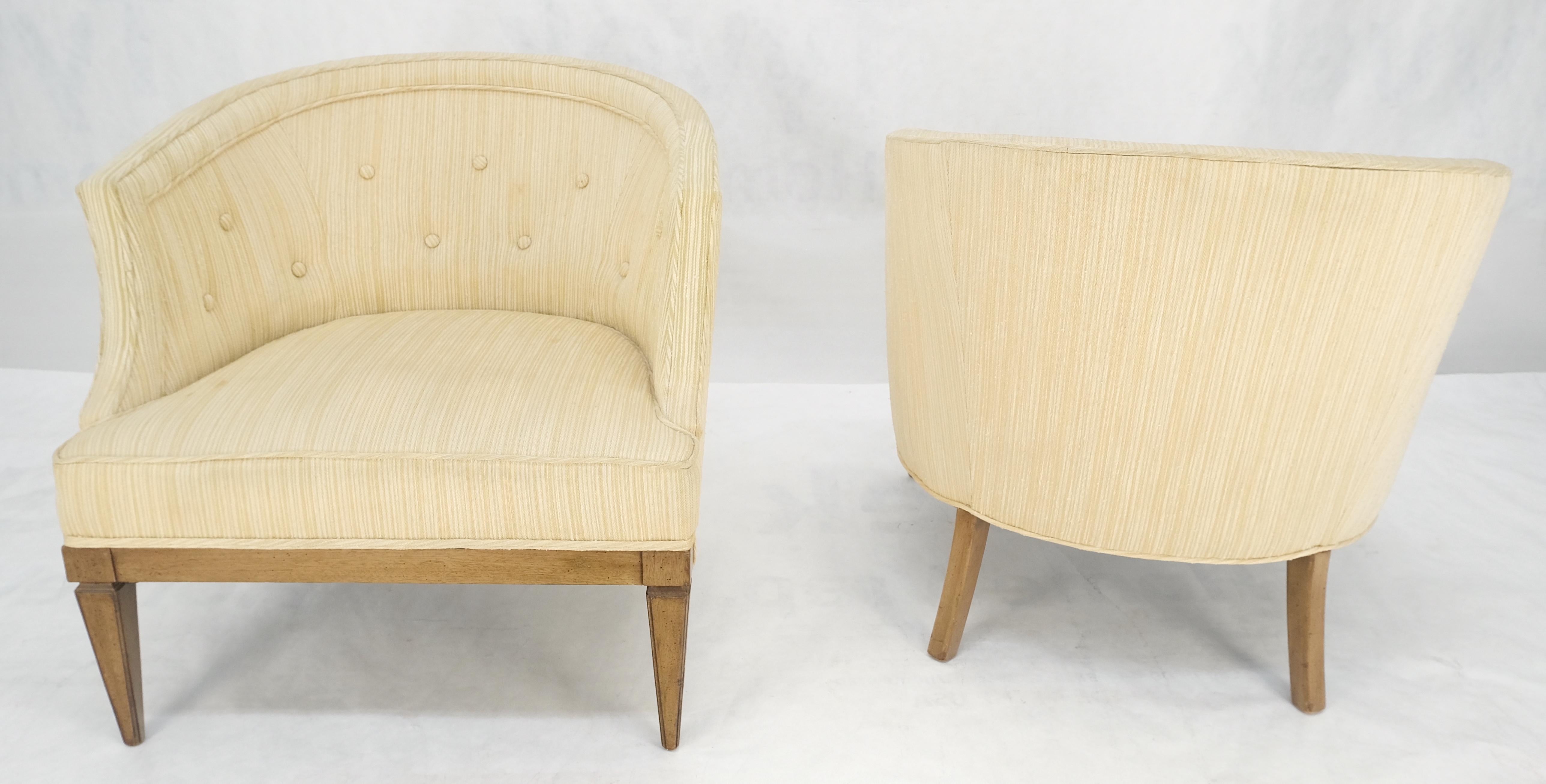 Coppia di sedie a sdraio con schienale a botte in misto lana a strisce stile Gibbings MINT in vendita 6