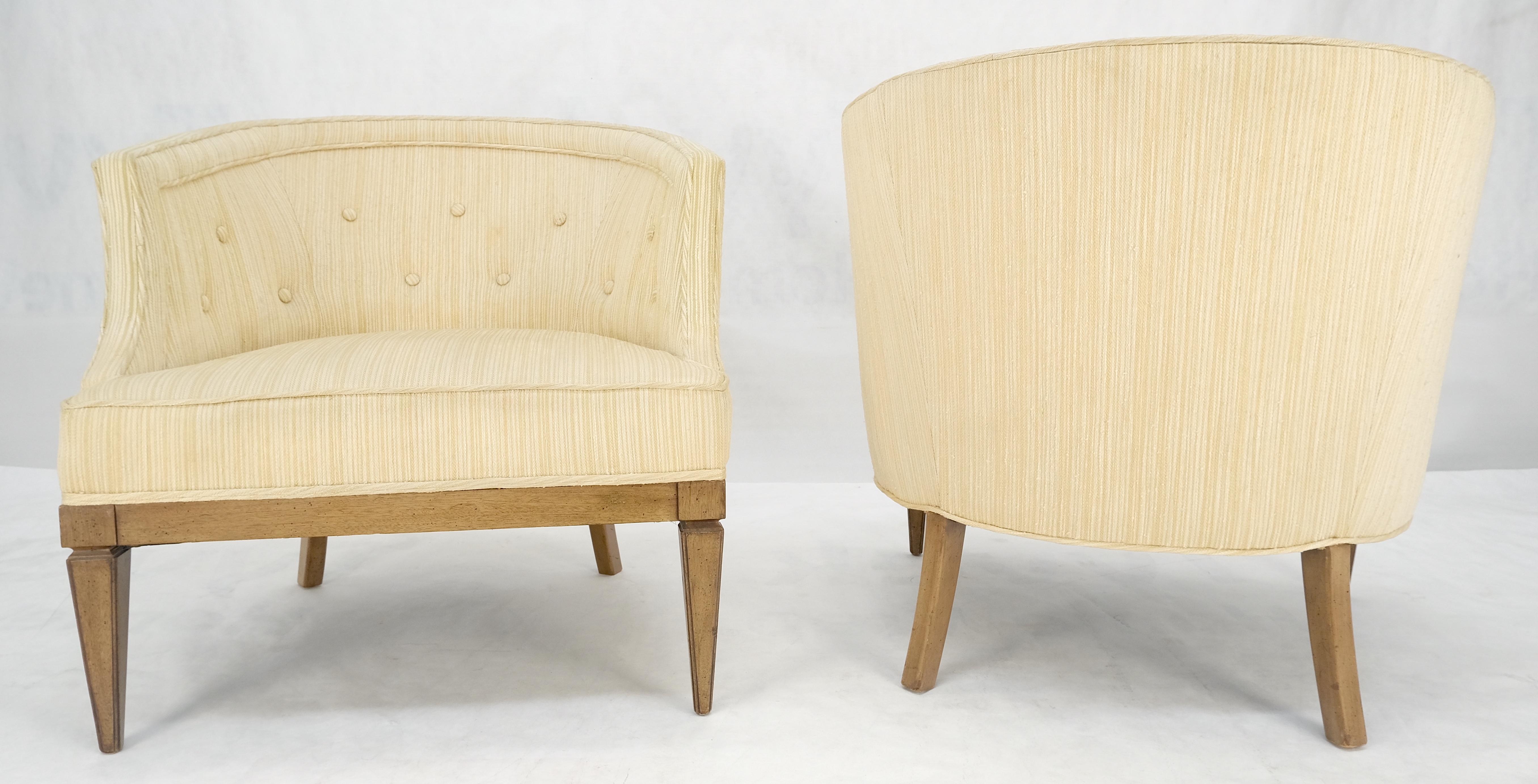 Coppia di sedie a sdraio con schienale a botte in misto lana a strisce stile Gibbings MINT in vendita 8