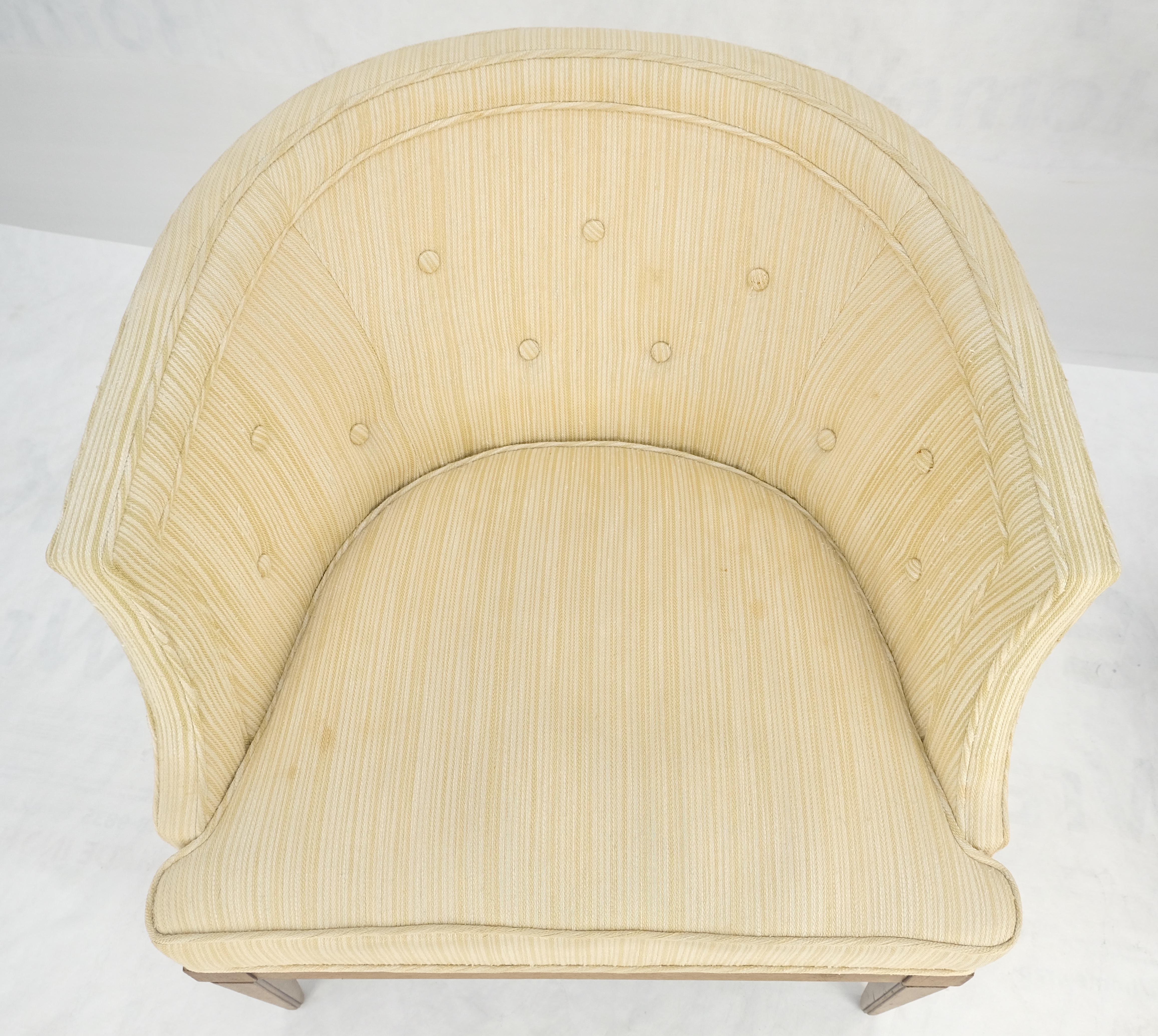 Coppia di sedie a sdraio con schienale a botte in misto lana a strisce stile Gibbings MINT in vendita 9