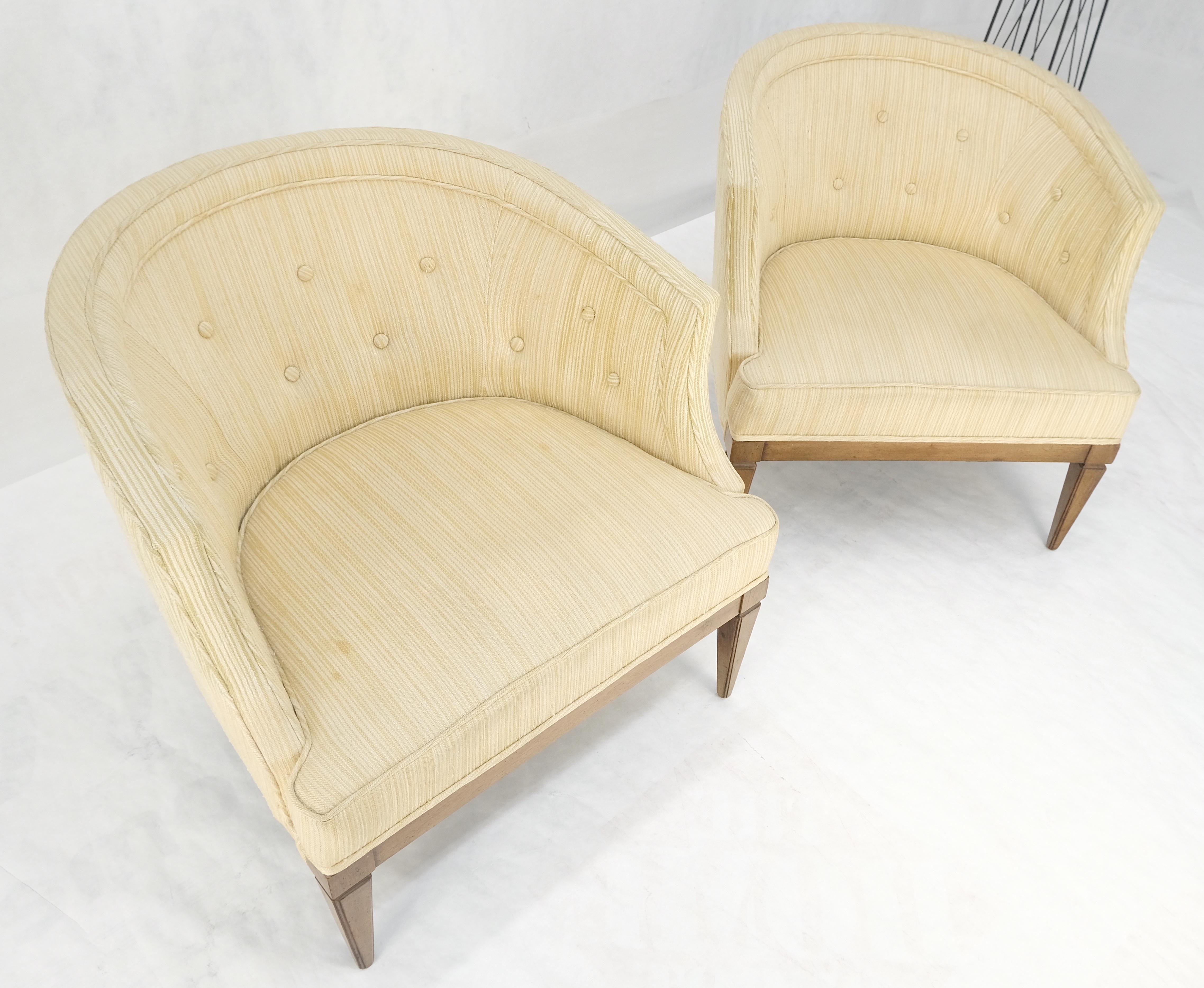 Coppia di sedie a sdraio con schienale a botte in misto lana a strisce stile Gibbings MINT in vendita 1