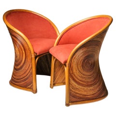 Pair Barrel Chairs